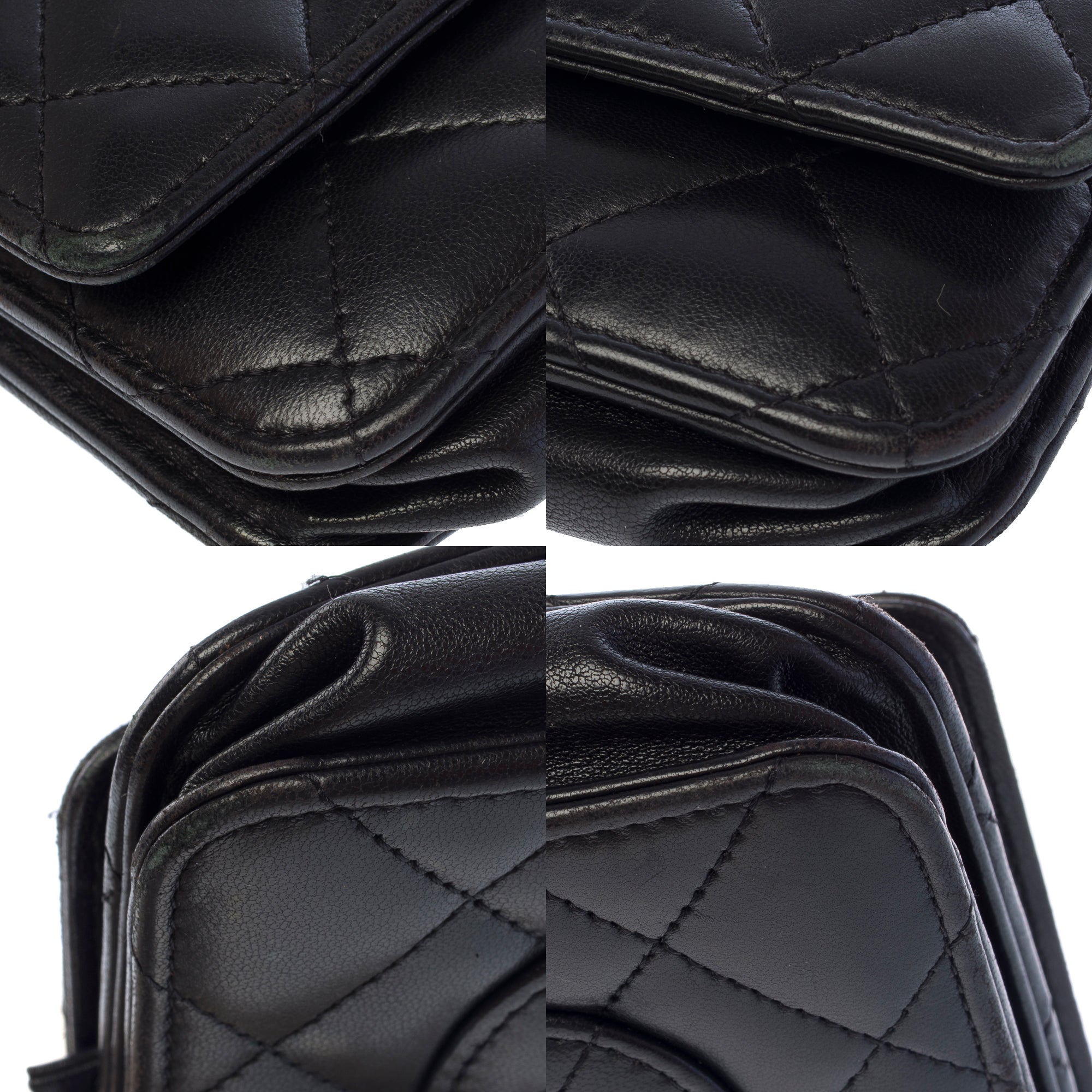 Sac CHANEL Wallet on Chain en Cuir Noir - 103722