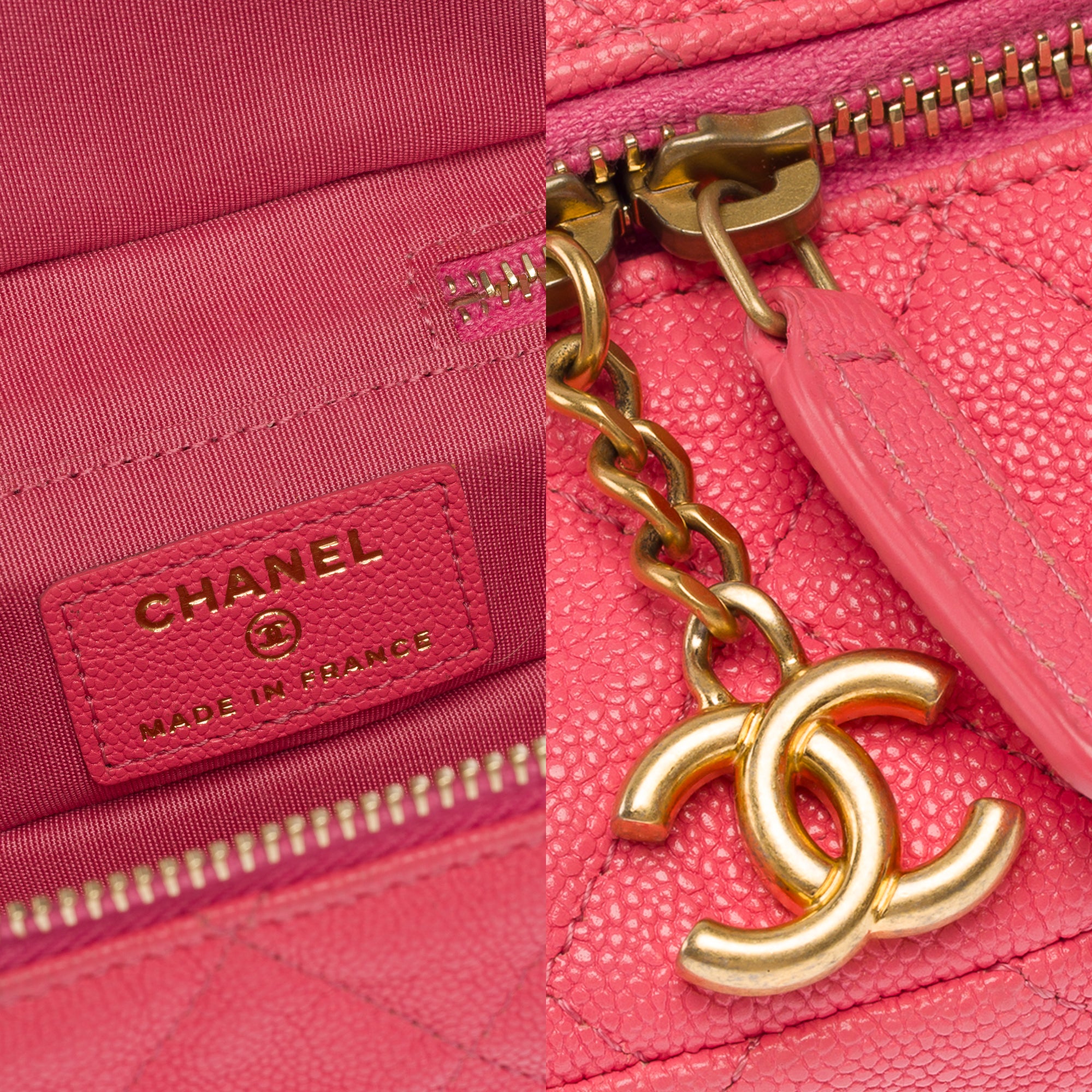 Sac CHANEL Vanity en Cuir Rose - 103734