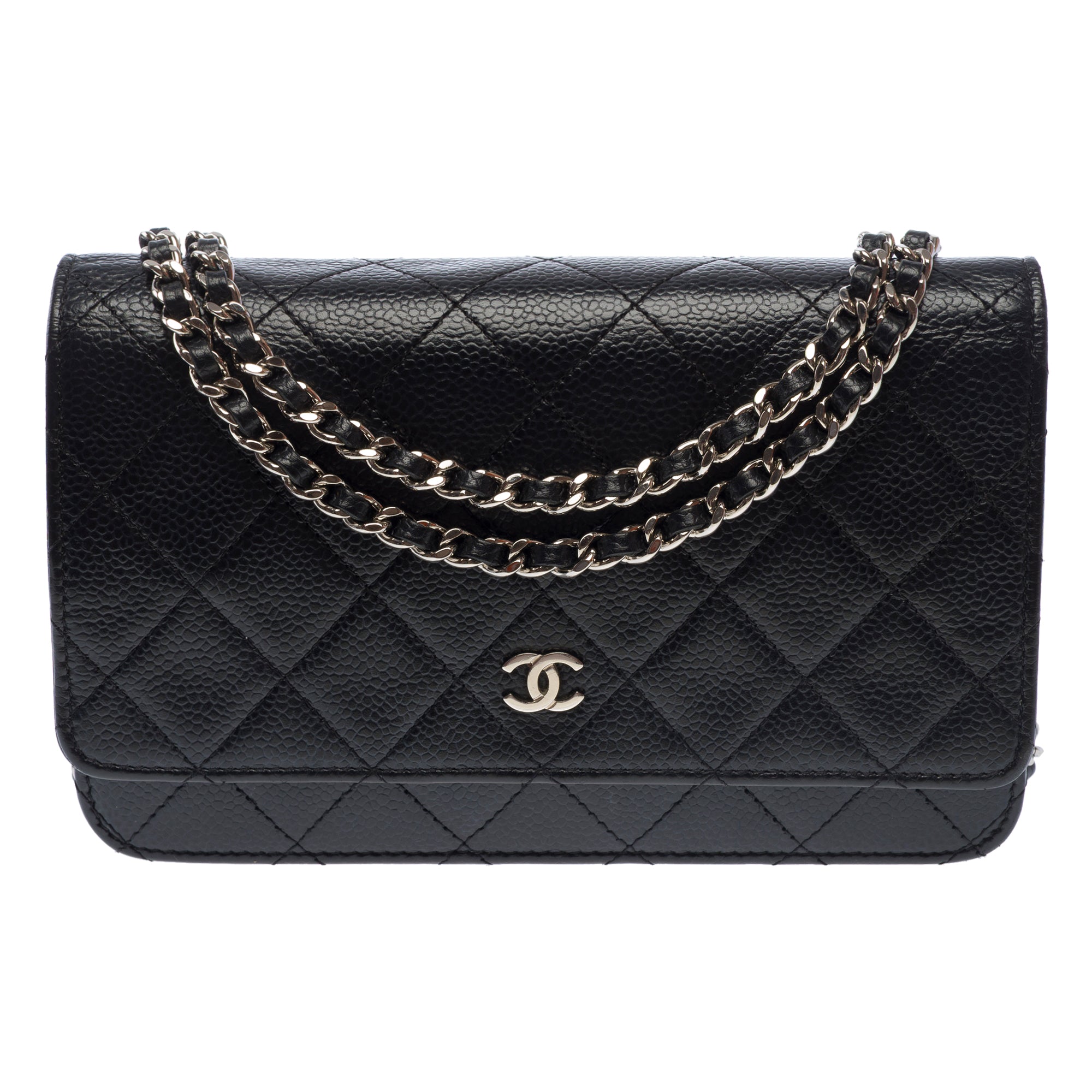 Sac CHANEL Wallet on Chain en Cuir Noir - 103736