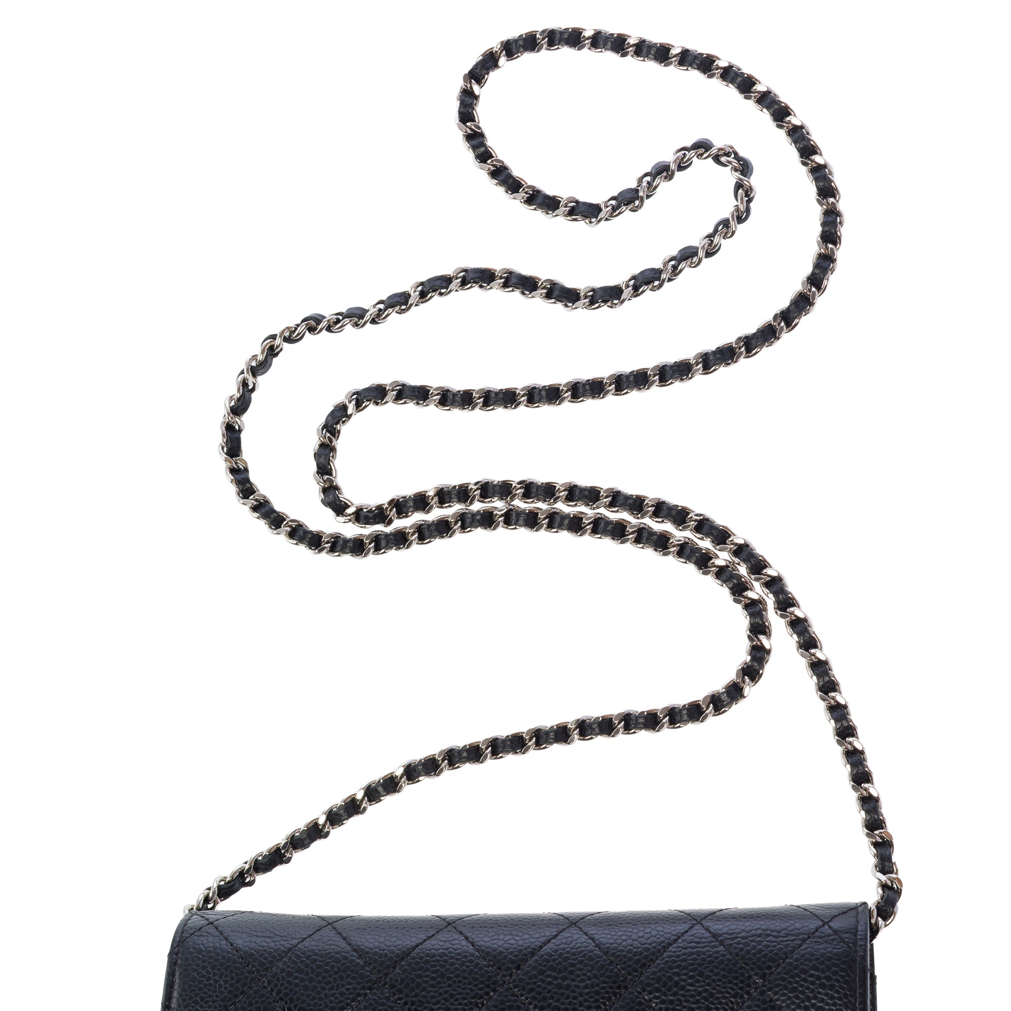 Sac CHANEL Wallet on Chain en Cuir Noir - 103736