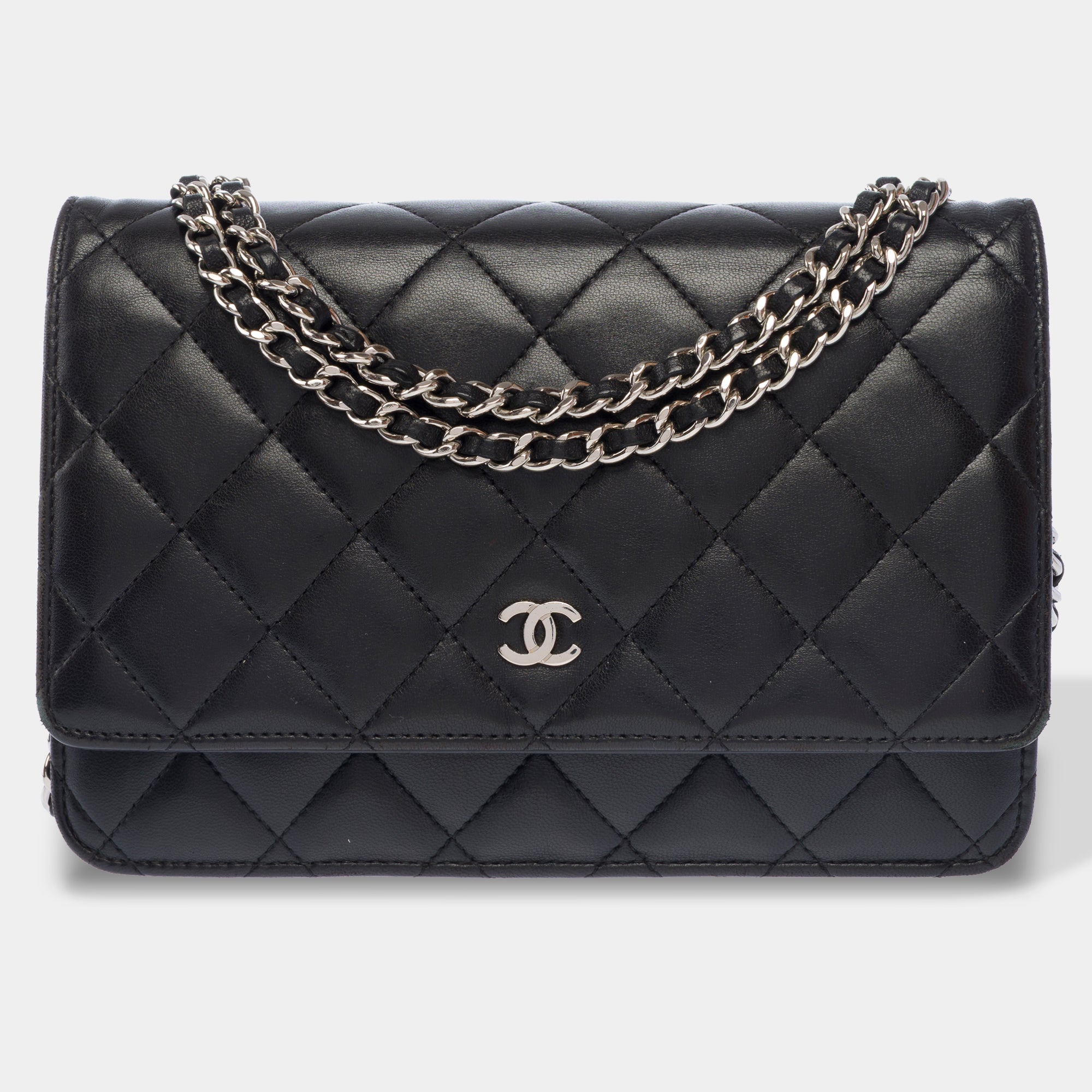 Sac CHANEL Wallet on Chain en Cuir Noir - 103737