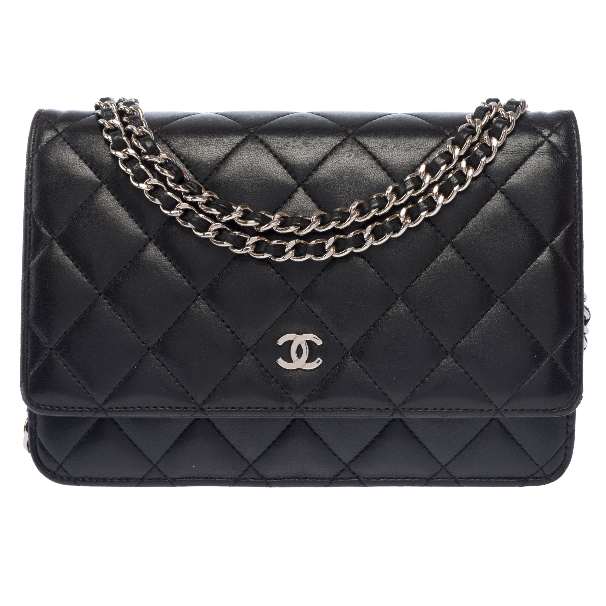 Sac CHANEL Wallet on Chain en Cuir Noir - 103737