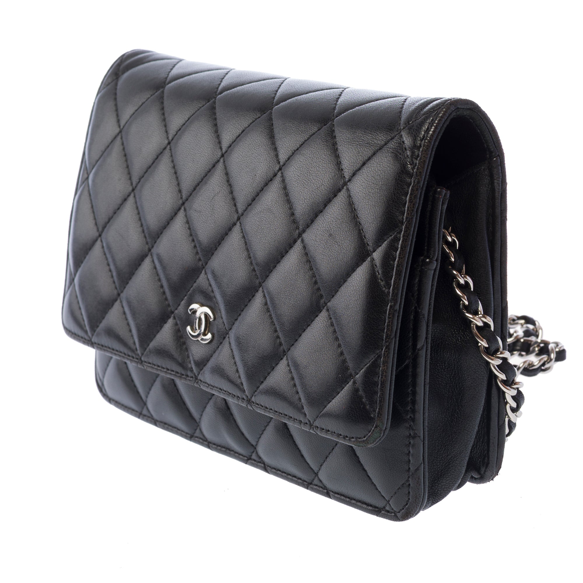 Sac CHANEL Wallet on Chain en Cuir Noir - 103737