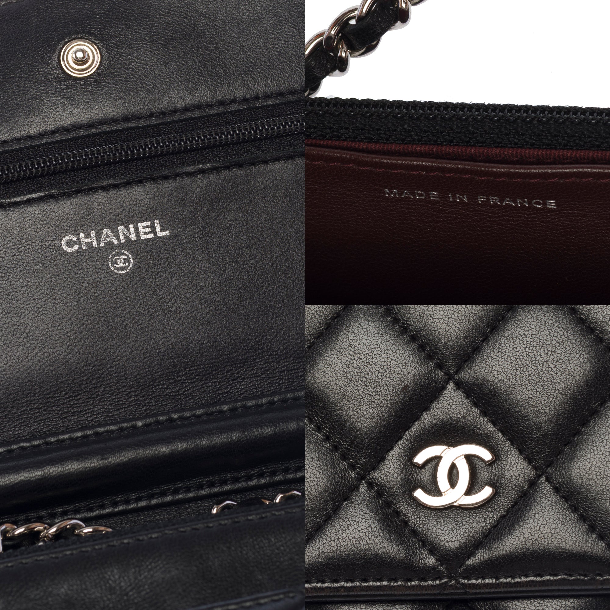 Sac CHANEL Wallet on Chain en Cuir Noir - 103737