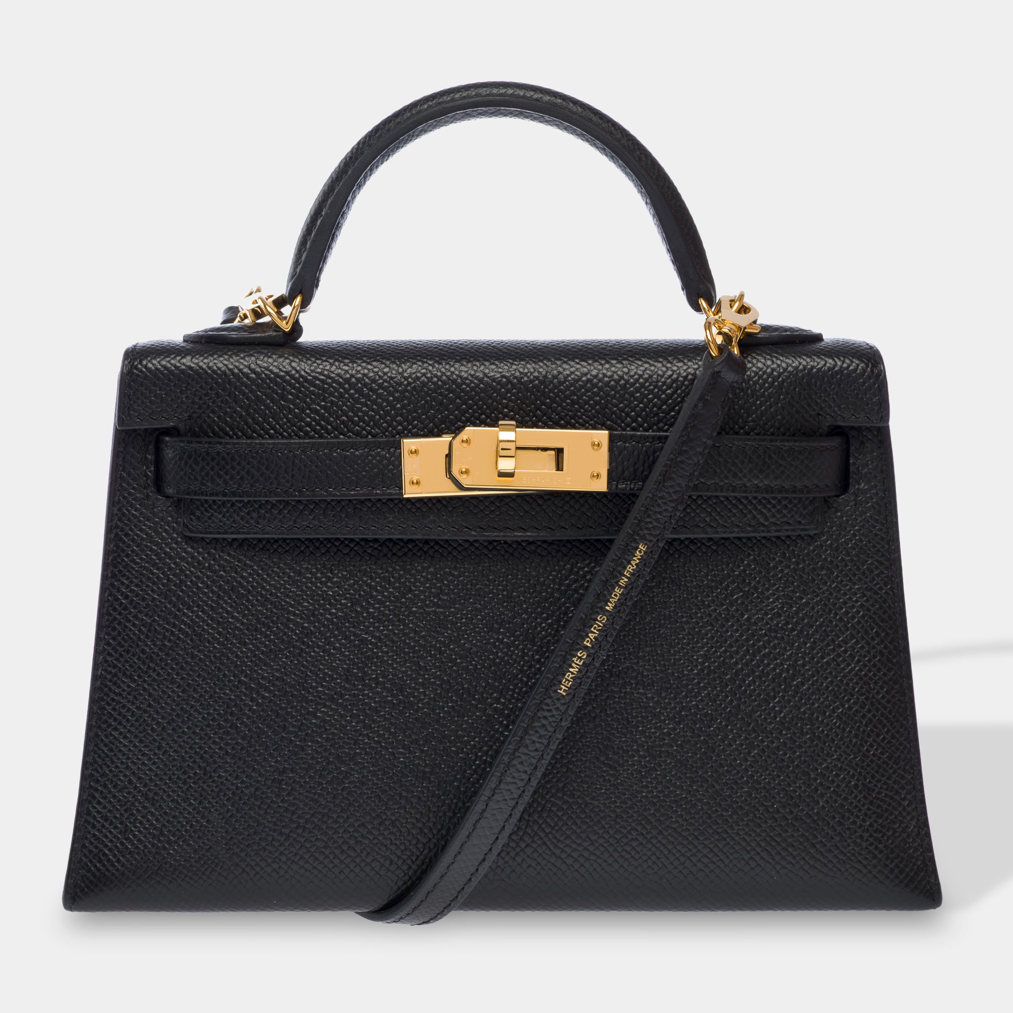 Sac HERMES Kelly Mini en Cuir Noir - 103748