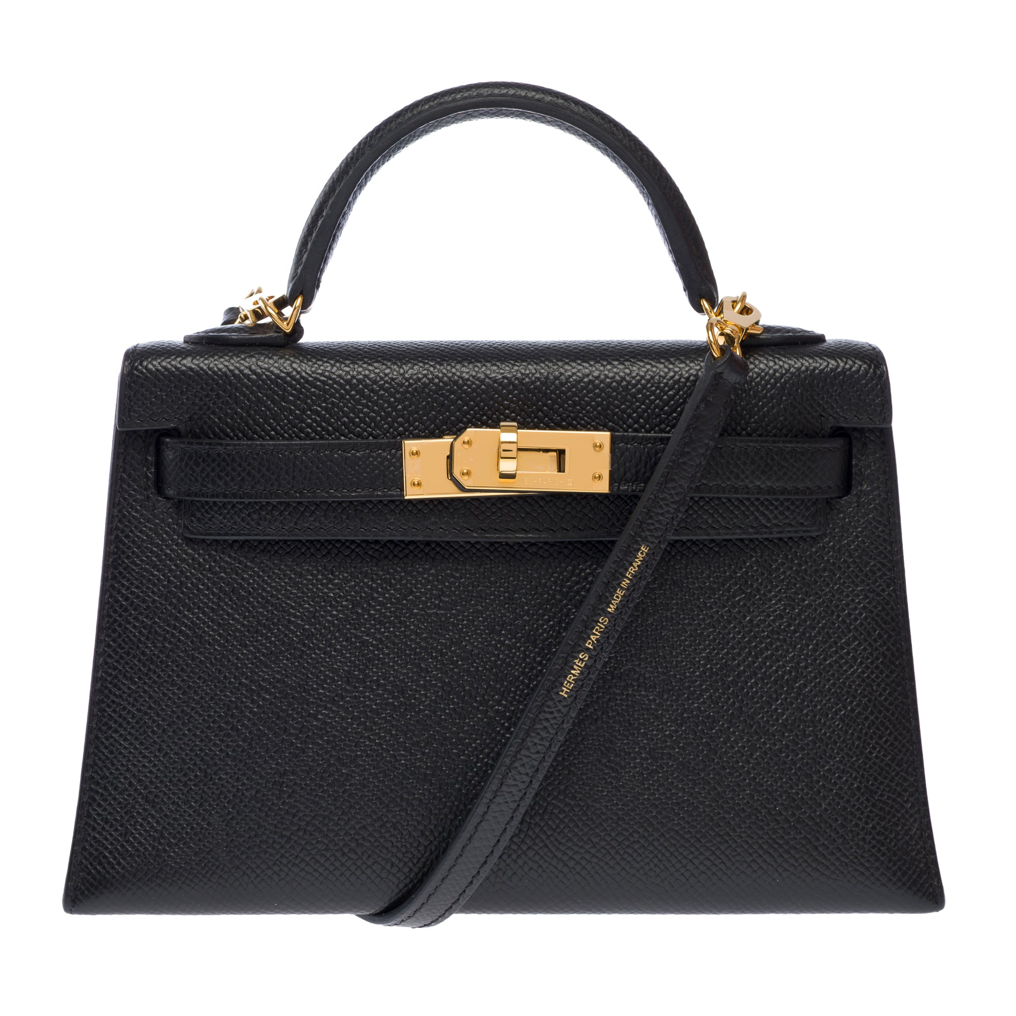 Sac HERMES Kelly Mini en Cuir Noir - 103748