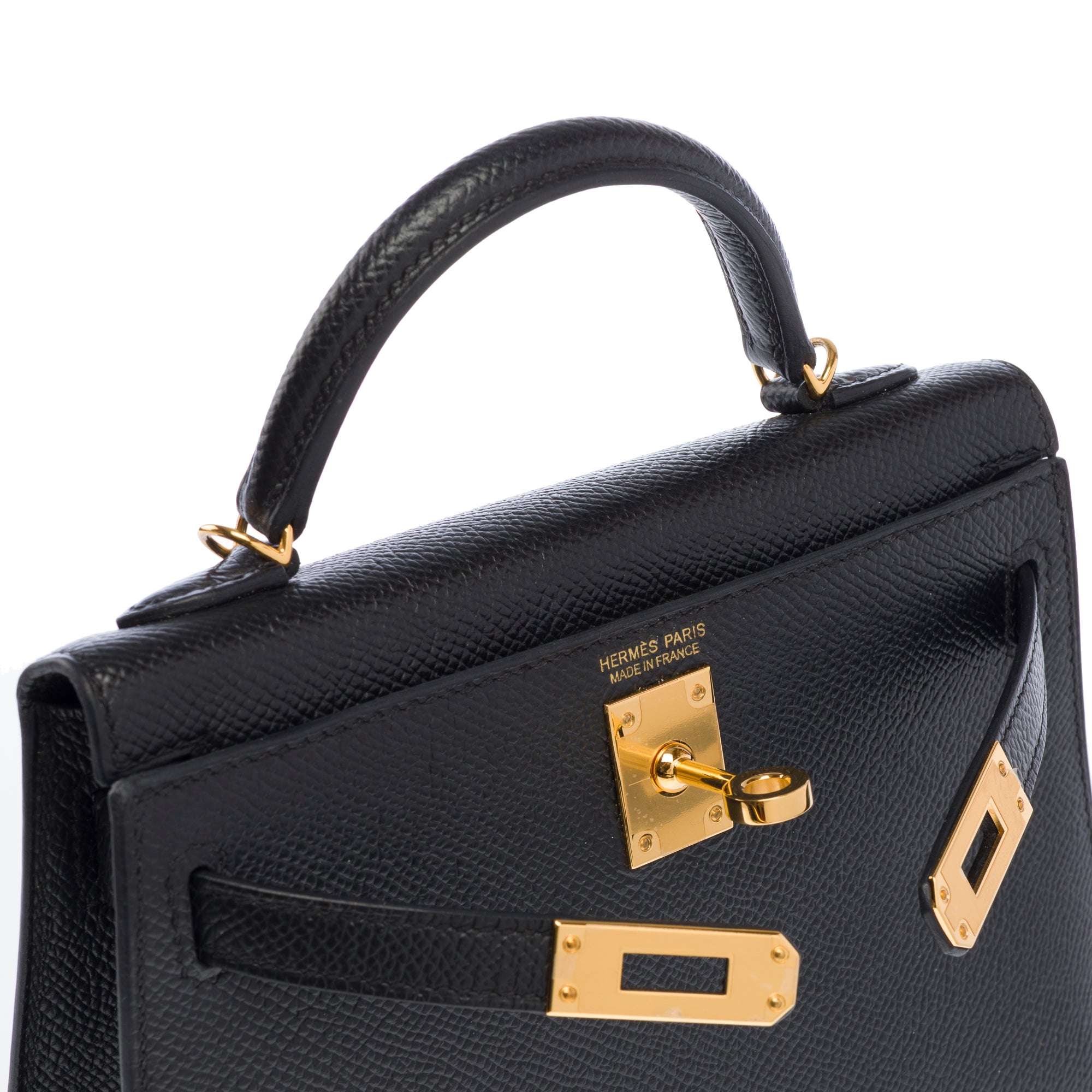 Sac HERMES Kelly Mini en Cuir Noir - 103748