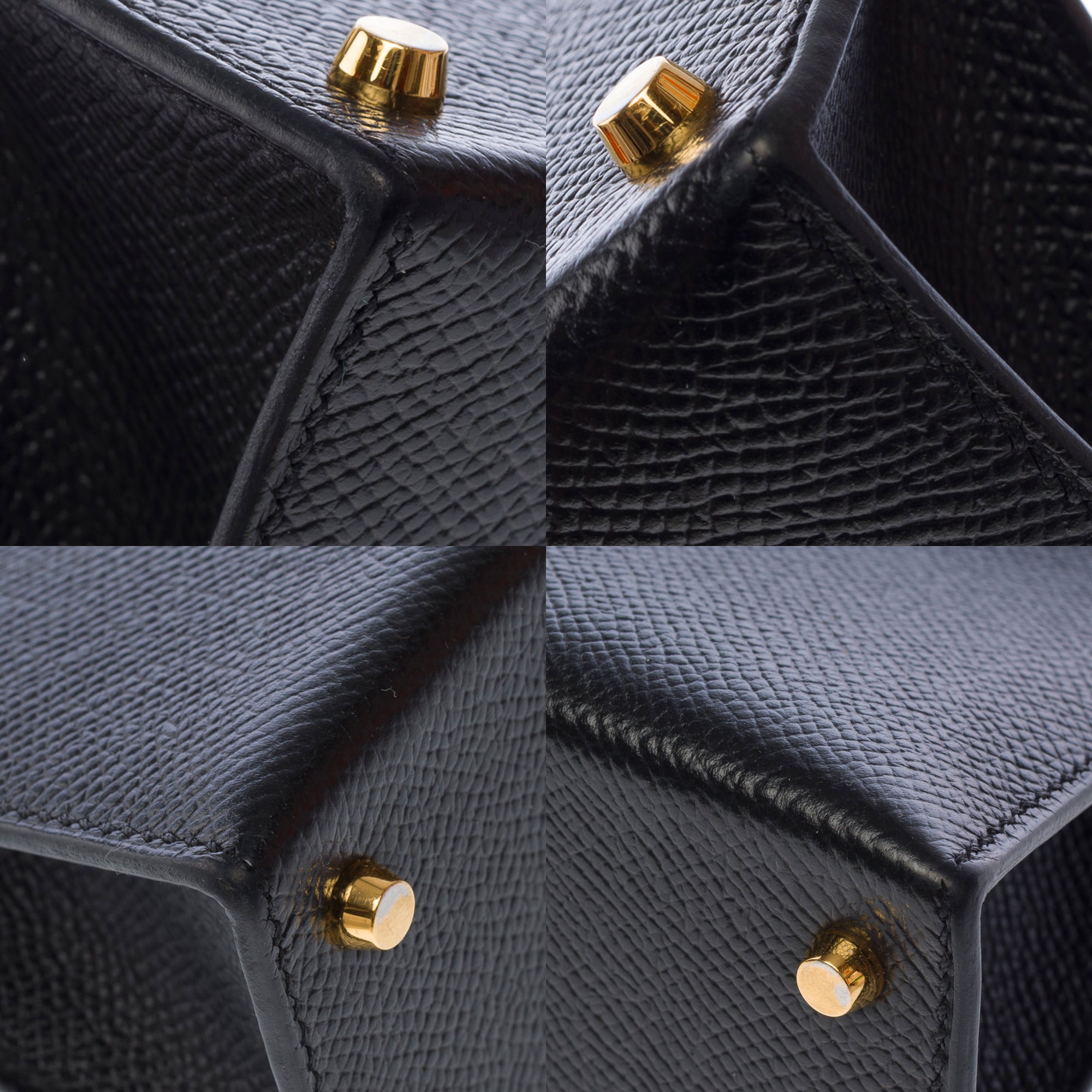 Sac HERMES Kelly Mini en Cuir Noir - 103748