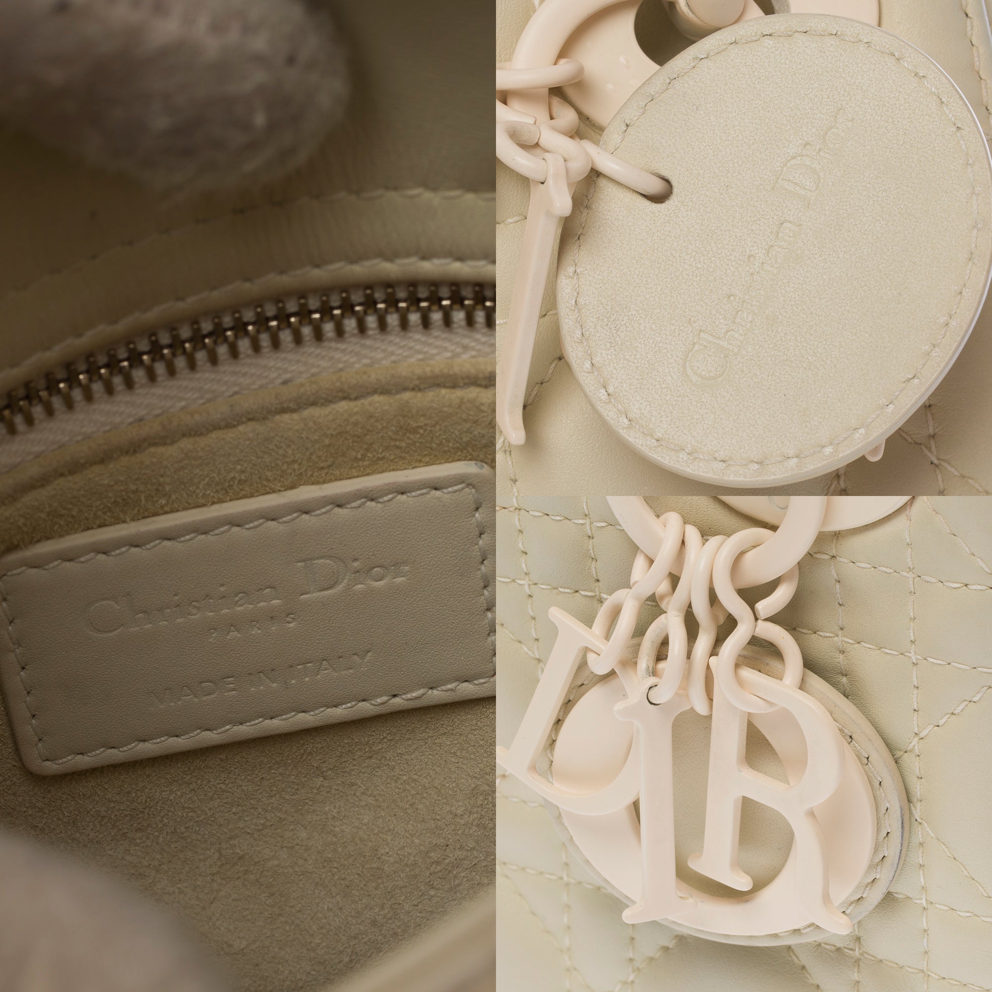 Sac DIOR Lady Dior en Cuir Beige - 103758