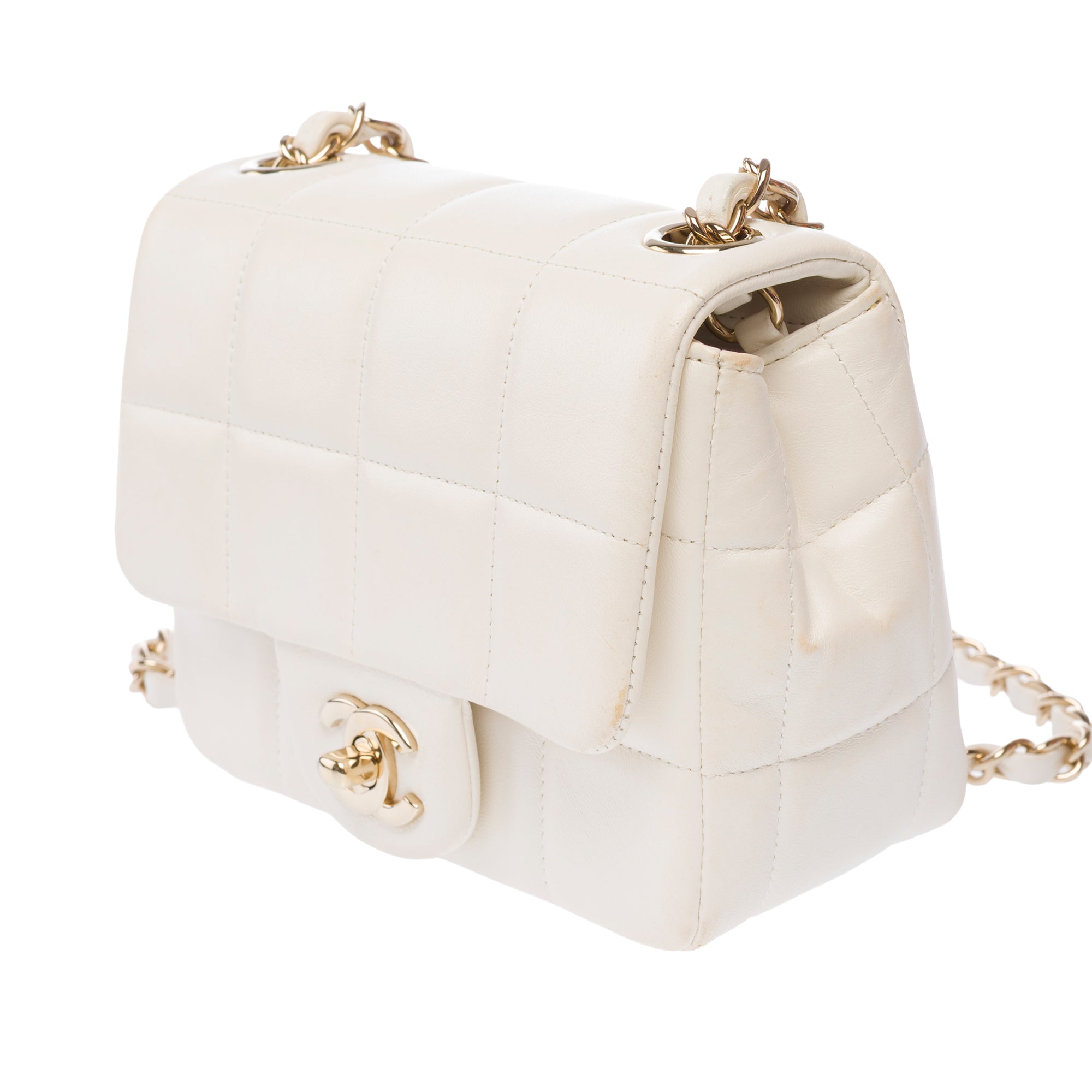 Sac CHANEL Timeless/Classique en Cuir Blanc - 103771
