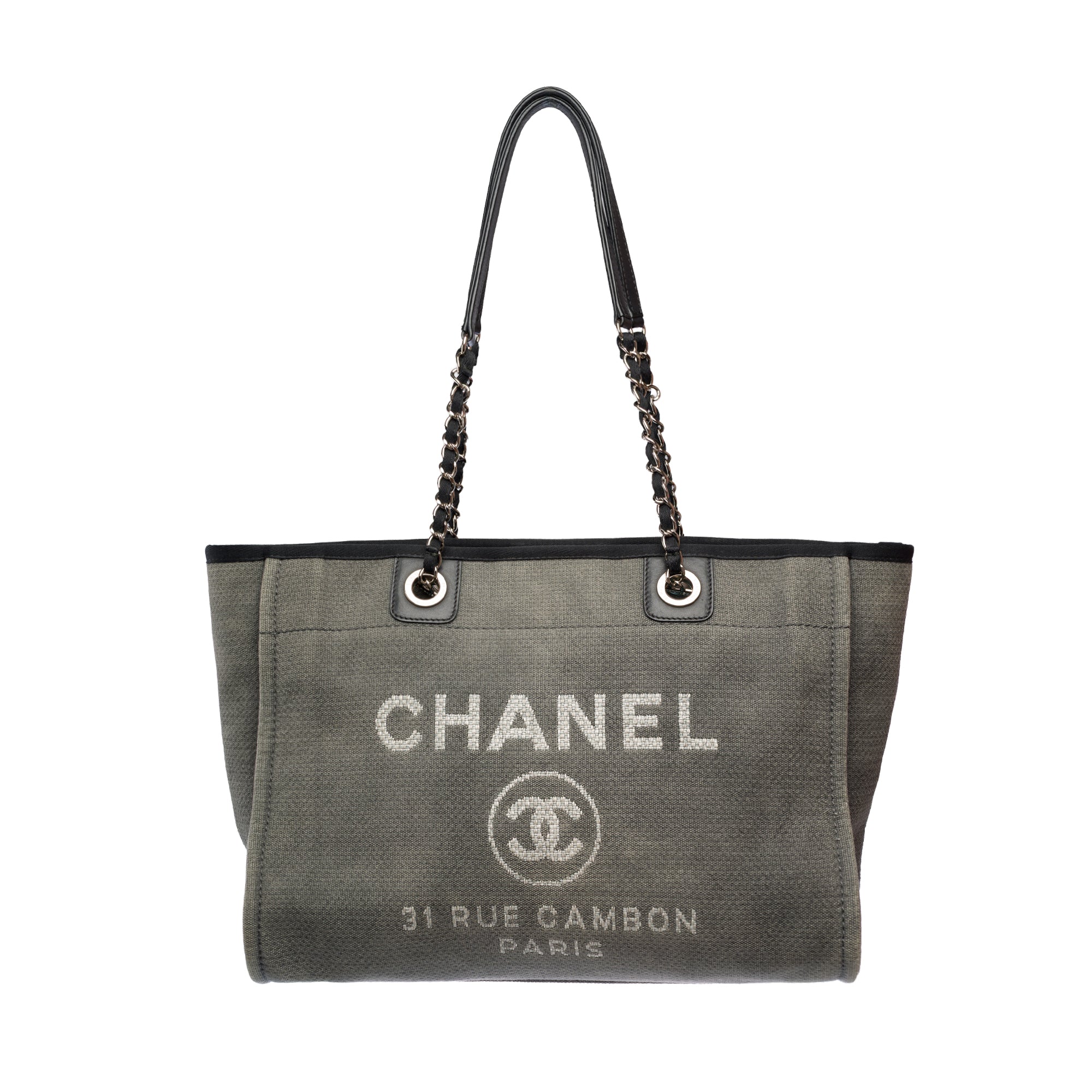 Sac CHANEL Deauville en Denim Gris - 103773