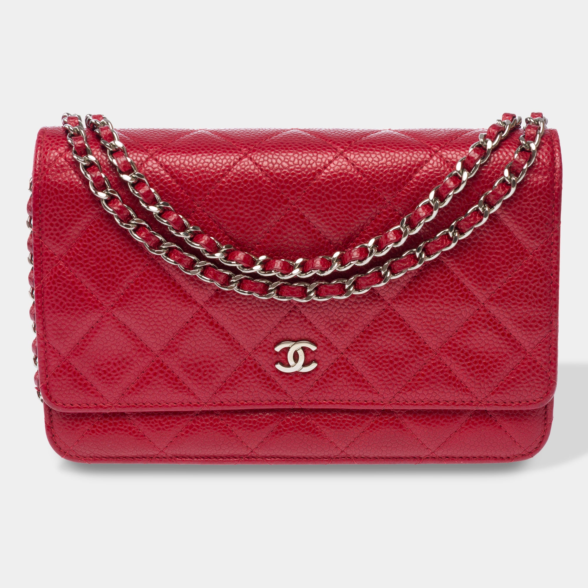 Sac CHANEL Wallet on Chain en Cuir Rouge - 103777
