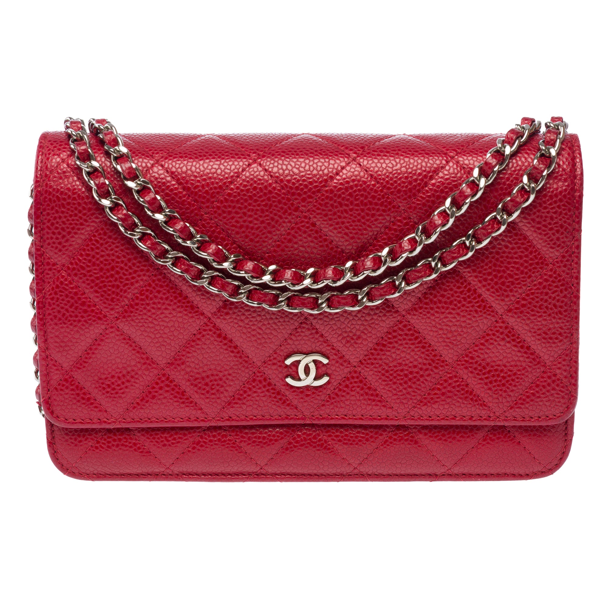 Sac CHANEL Wallet on Chain en Cuir Rouge - 103777