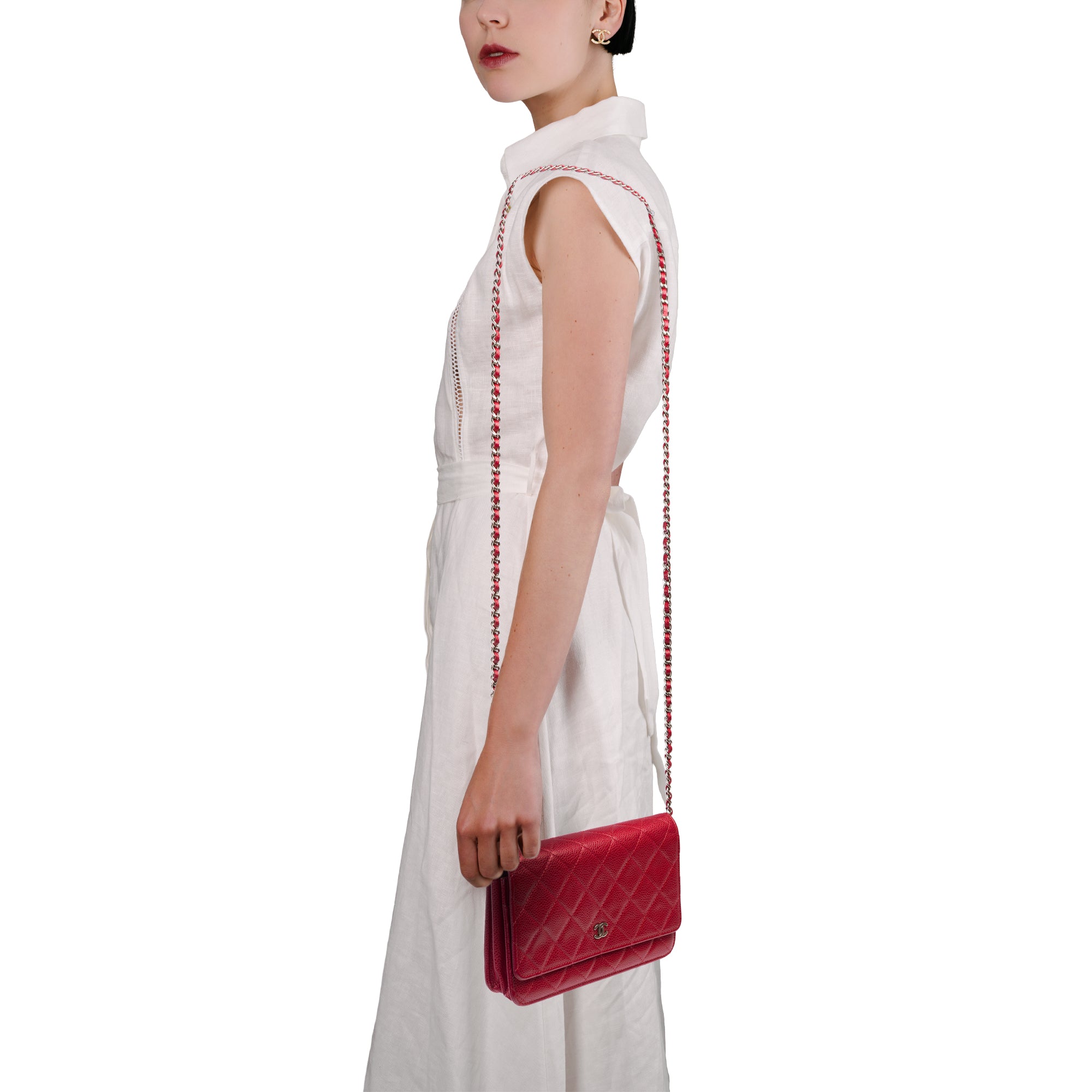 Sac CHANEL Wallet on Chain en Cuir Rouge - 103777