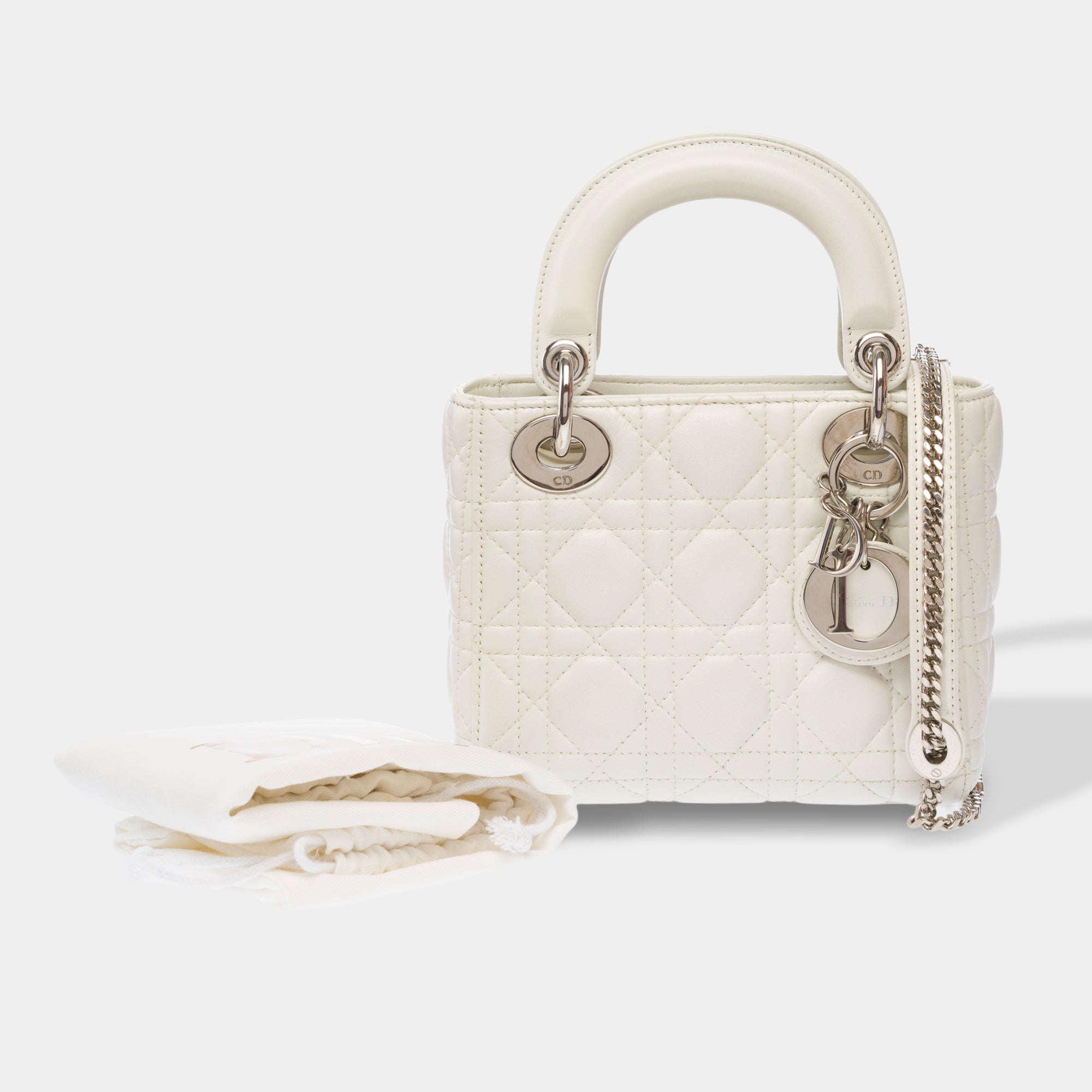 Sac DIOR Lady Dior en Cuir Blanc - 103780