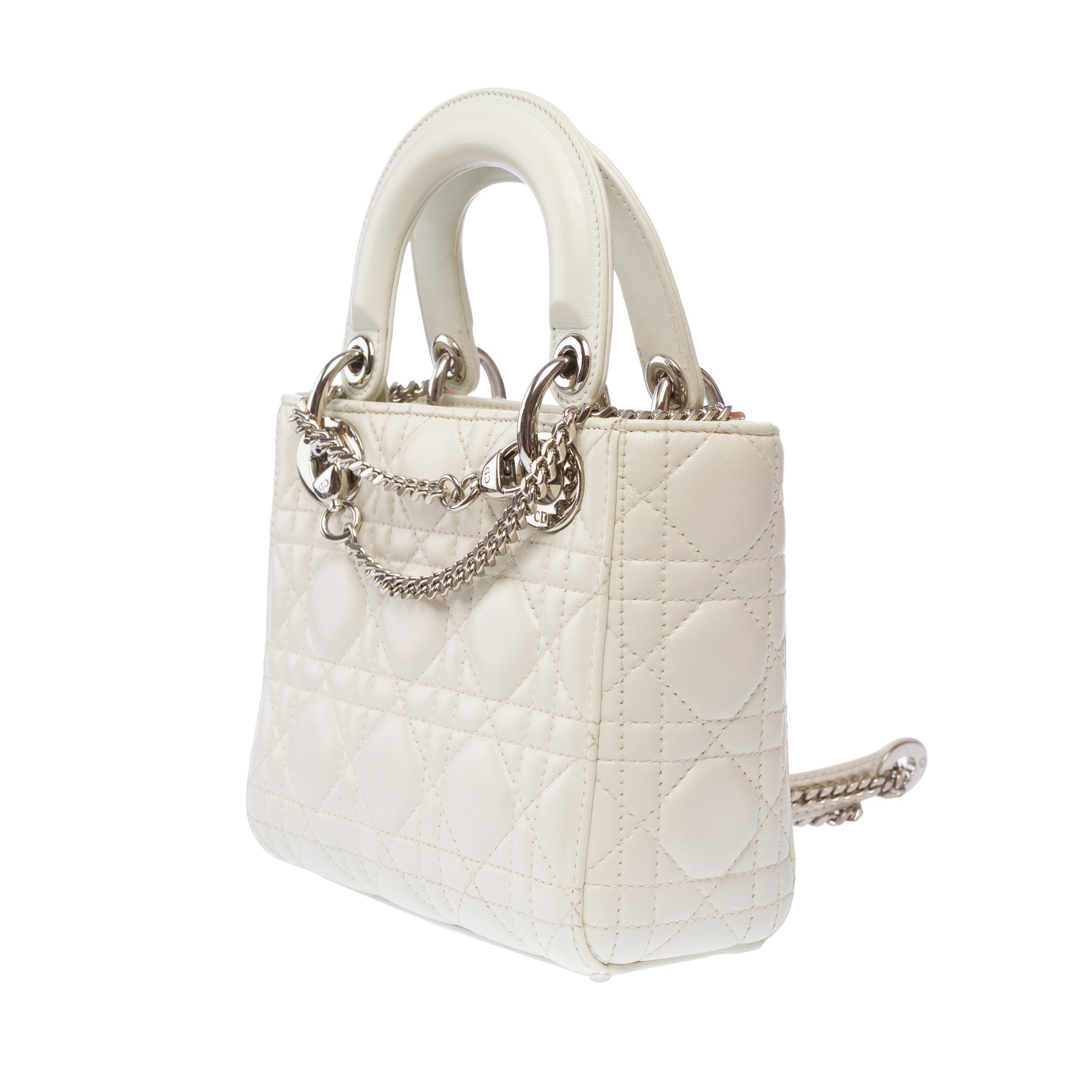 Sac DIOR Lady Dior en Cuir Blanc - 103780