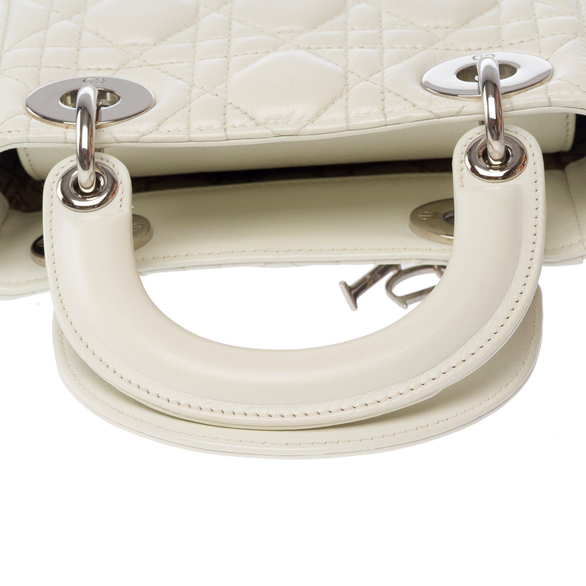 Sac DIOR Lady Dior en Cuir Blanc - 103780