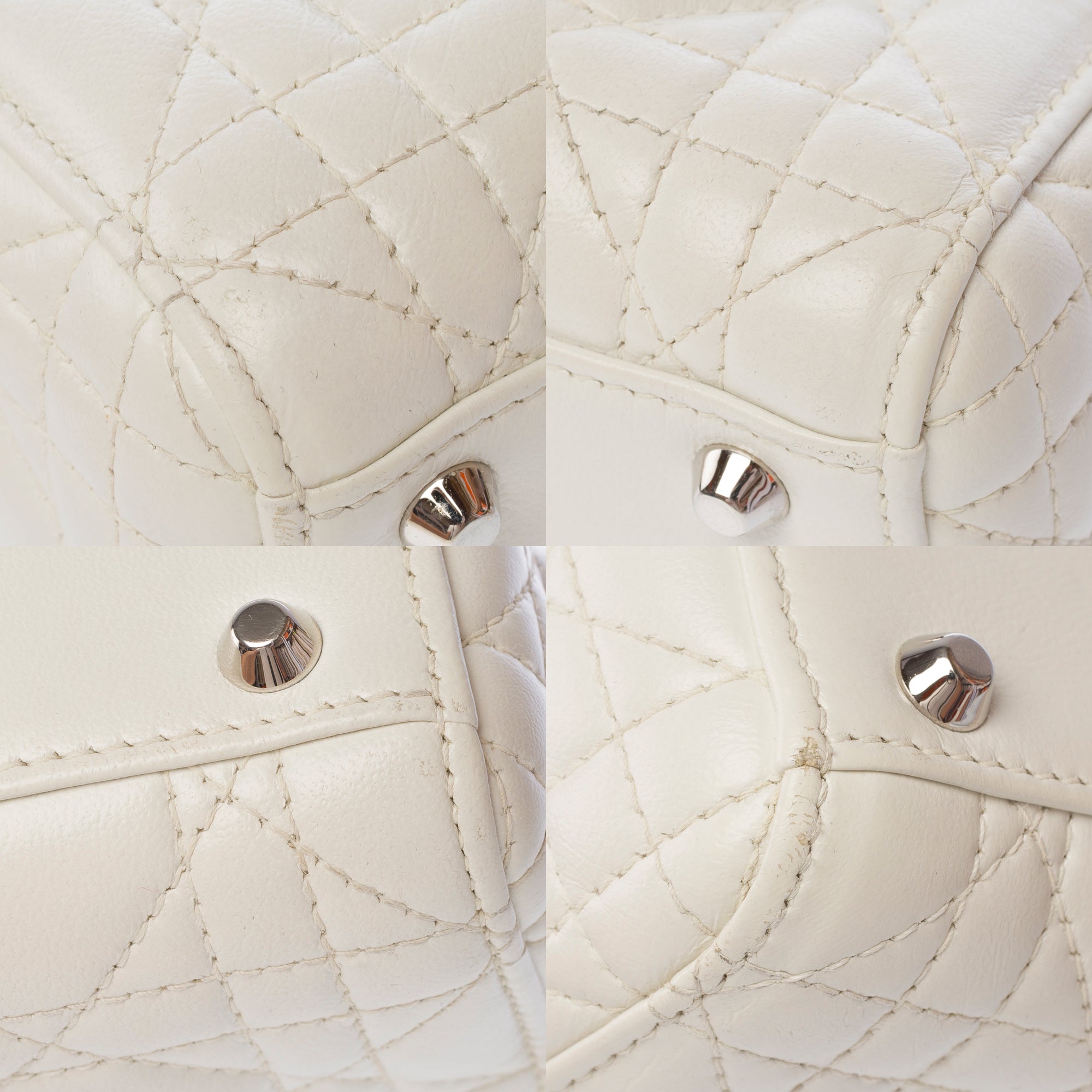 Sac DIOR Lady Dior en Cuir Blanc - 103780