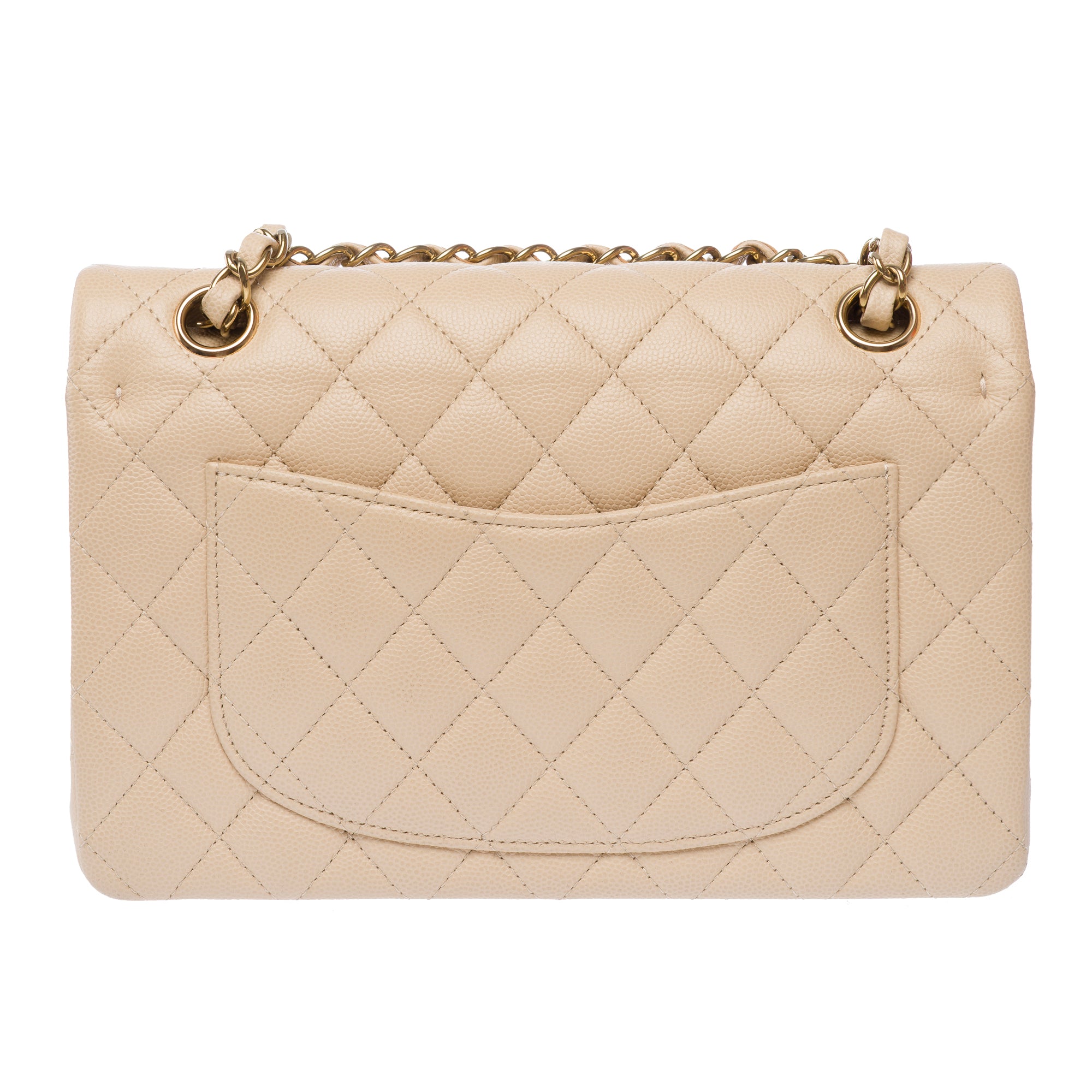 Sac CHANEL Timeless/Classique en Cuir Beige - 103775