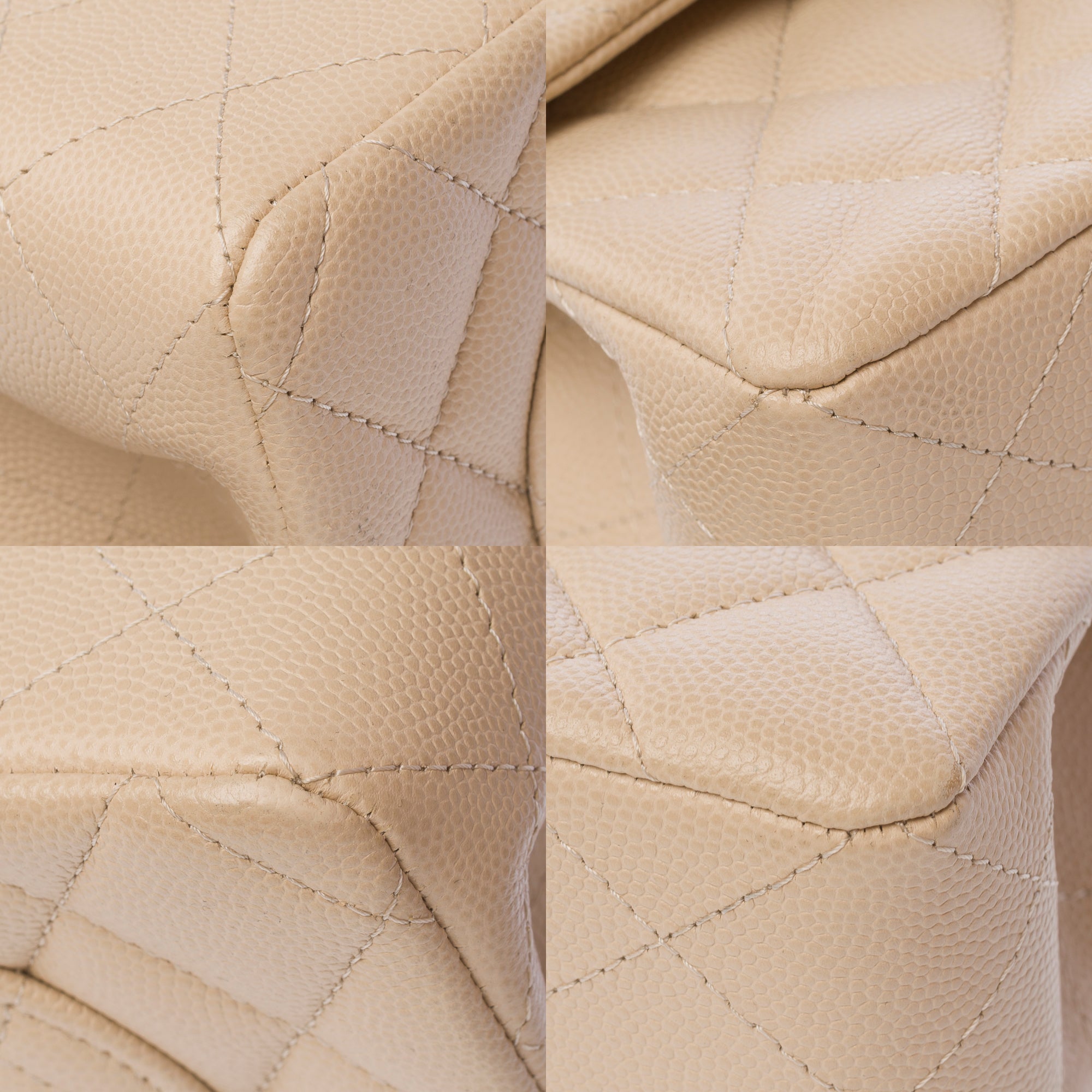 Sac CHANEL Timeless/Classique en Cuir Beige - 103775