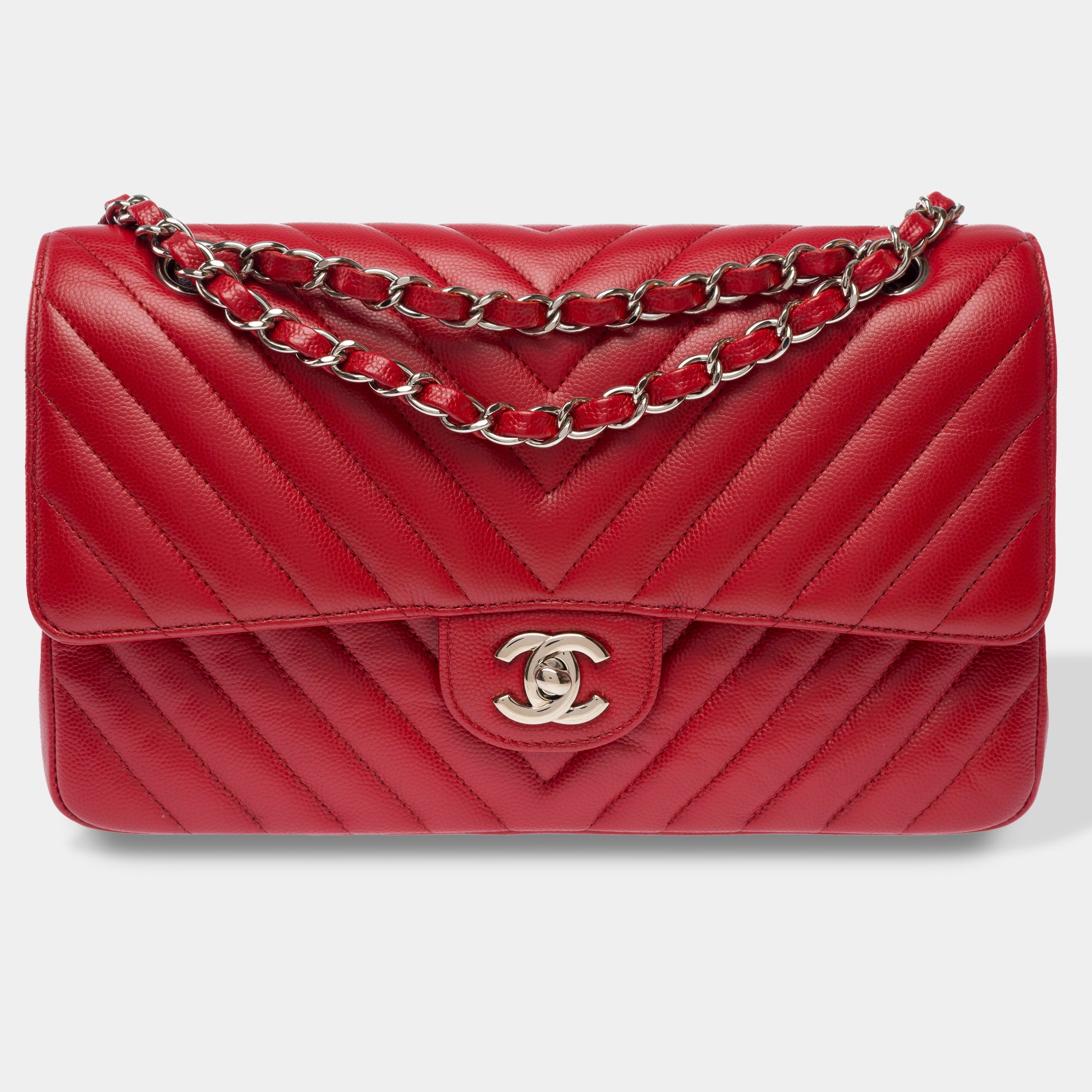 Sac CHANEL Timeless/Classique en Cuir Rouge - 103776