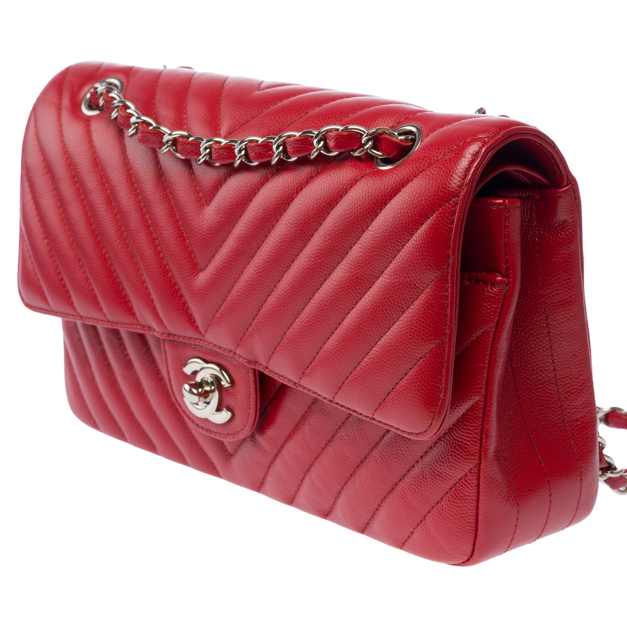 Sac CHANEL Timeless/Classique en Cuir Rouge - 103776