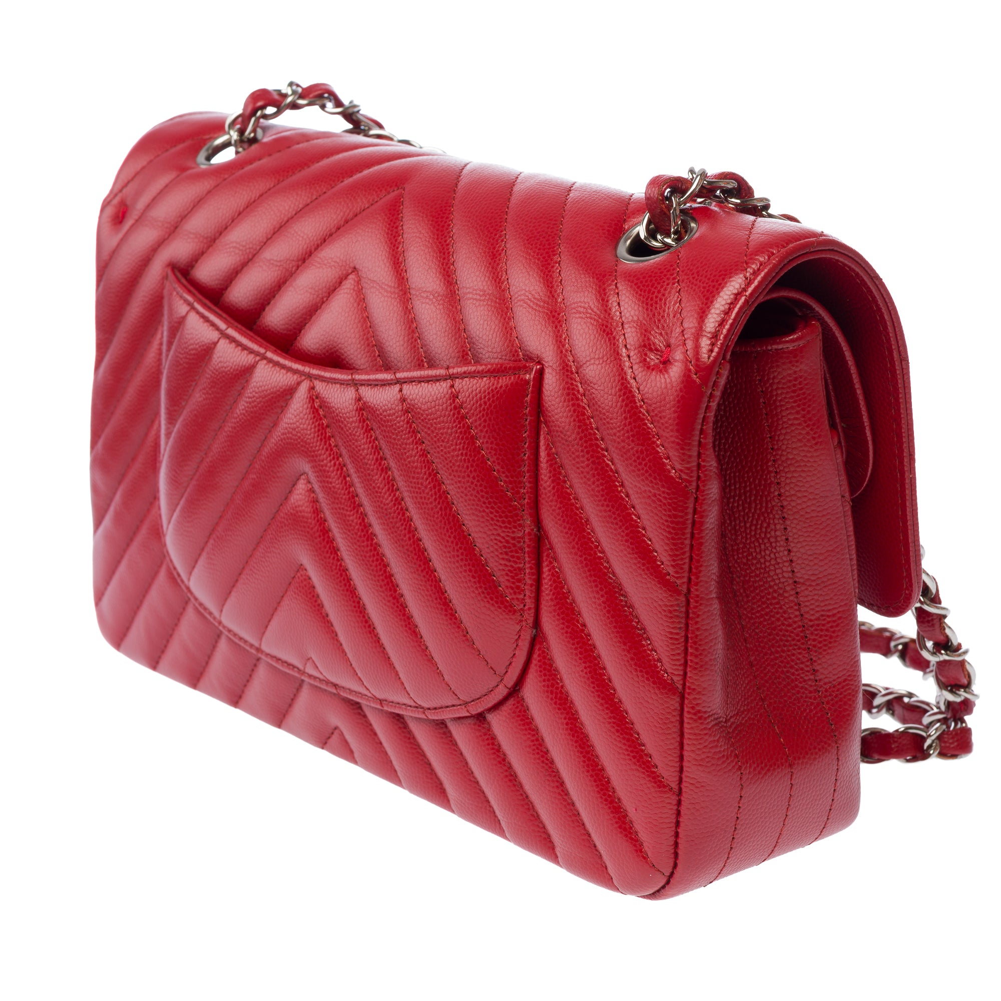 Sac CHANEL Timeless/Classique en Cuir Rouge - 103776