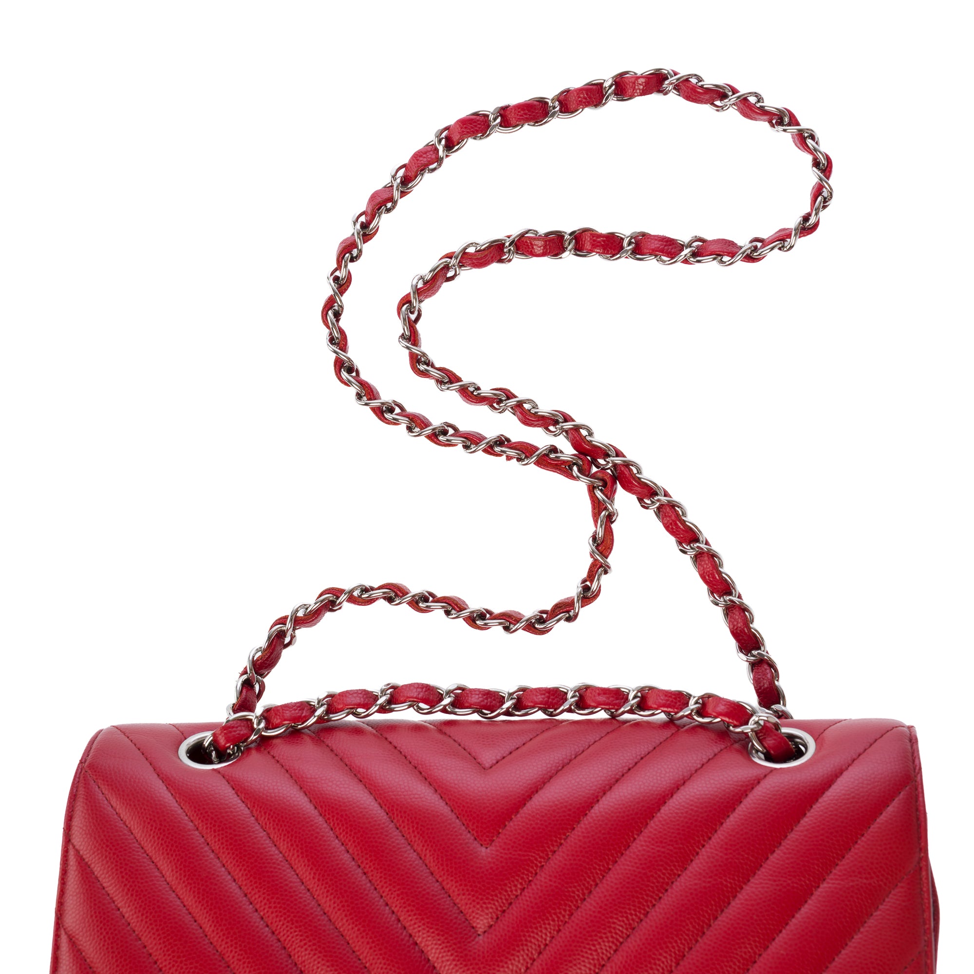 Sac CHANEL Timeless/Classique en Cuir Rouge - 103776