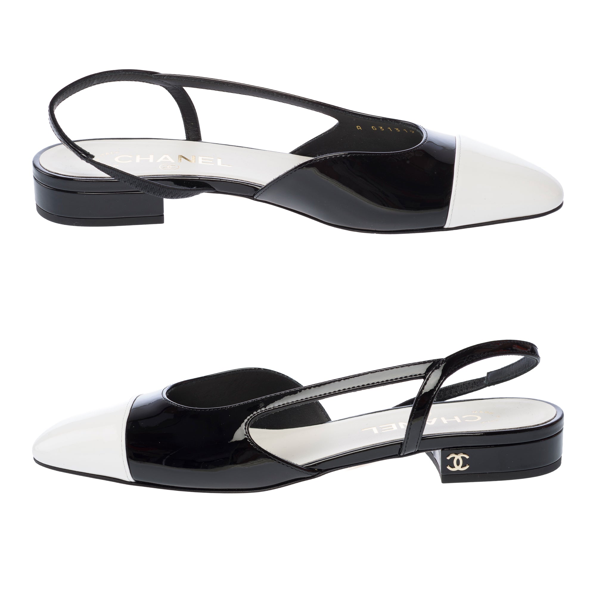 Chaussure CHANEL Slingback en Cuir Noir - 103787