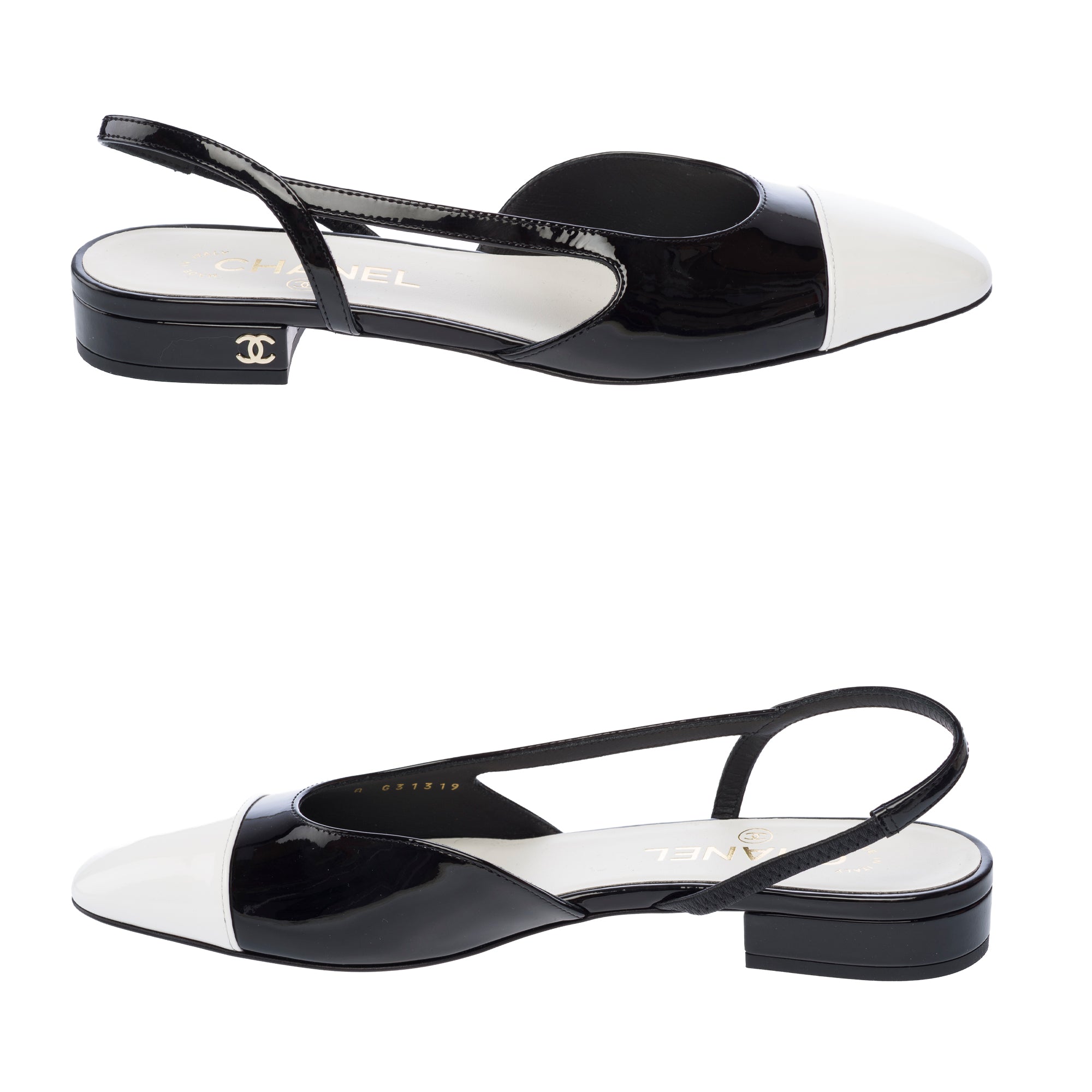 Chaussure CHANEL Slingback en Cuir Noir - 103787