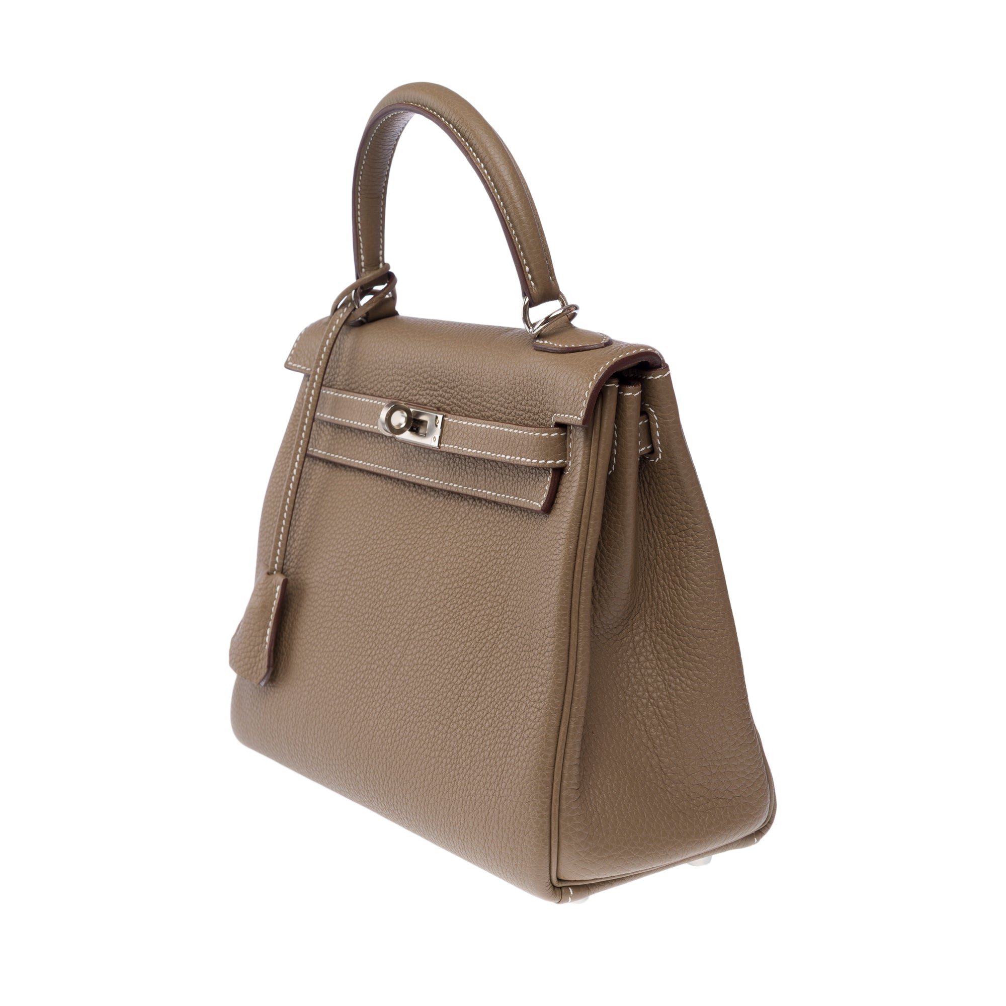Sac HERMES Kelly 25 en Cuir Étoupe - 103789