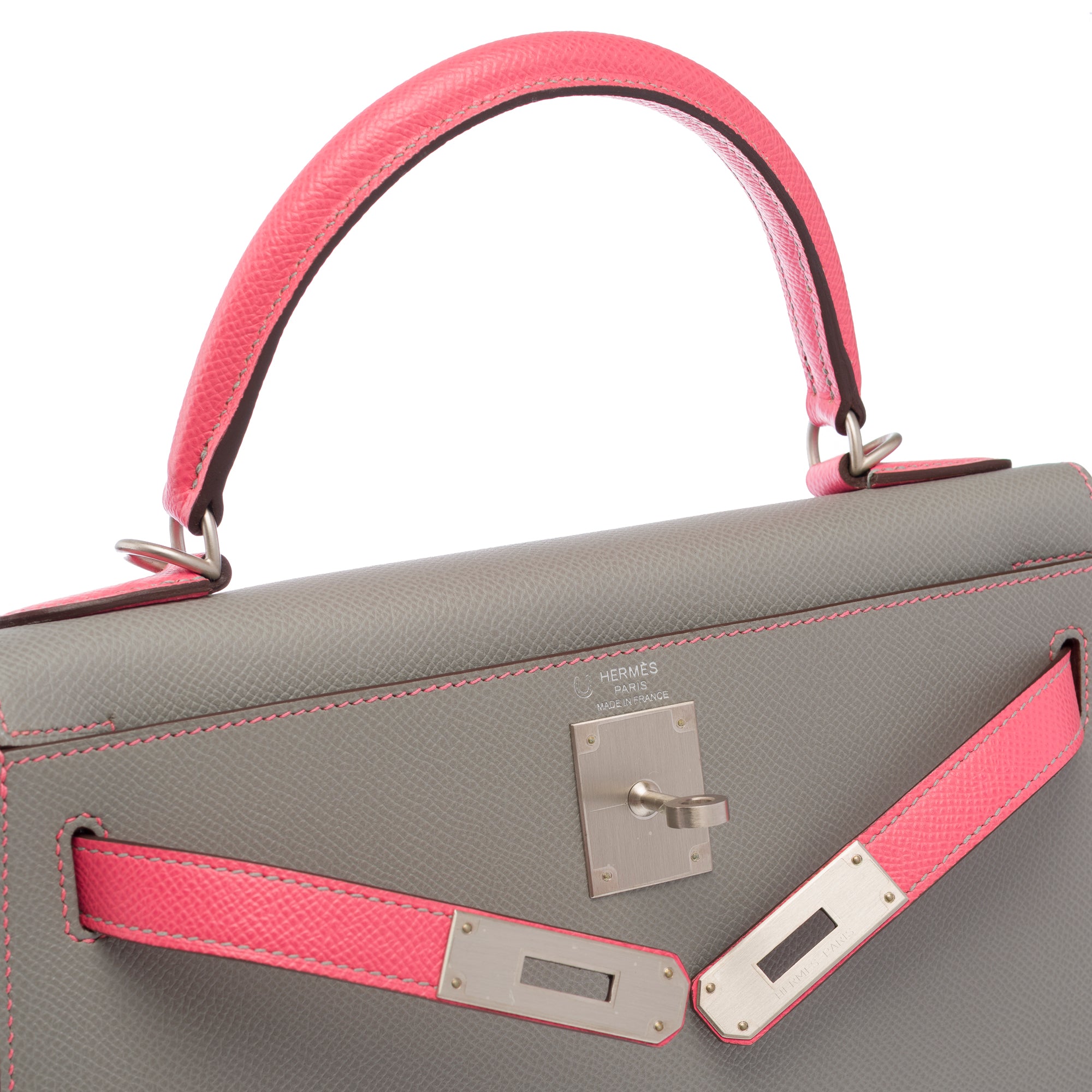 Sac HERMES Kelly 28 en Cuir Gris - 103792