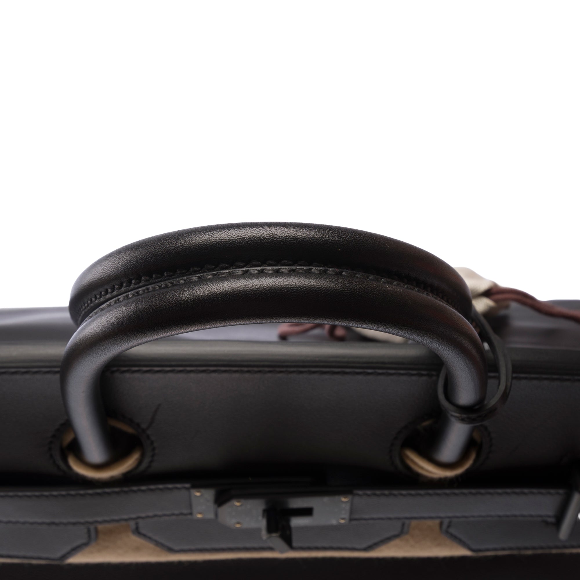 Sac HERMES Haut a Courroies en Cuir Noir - 103791
