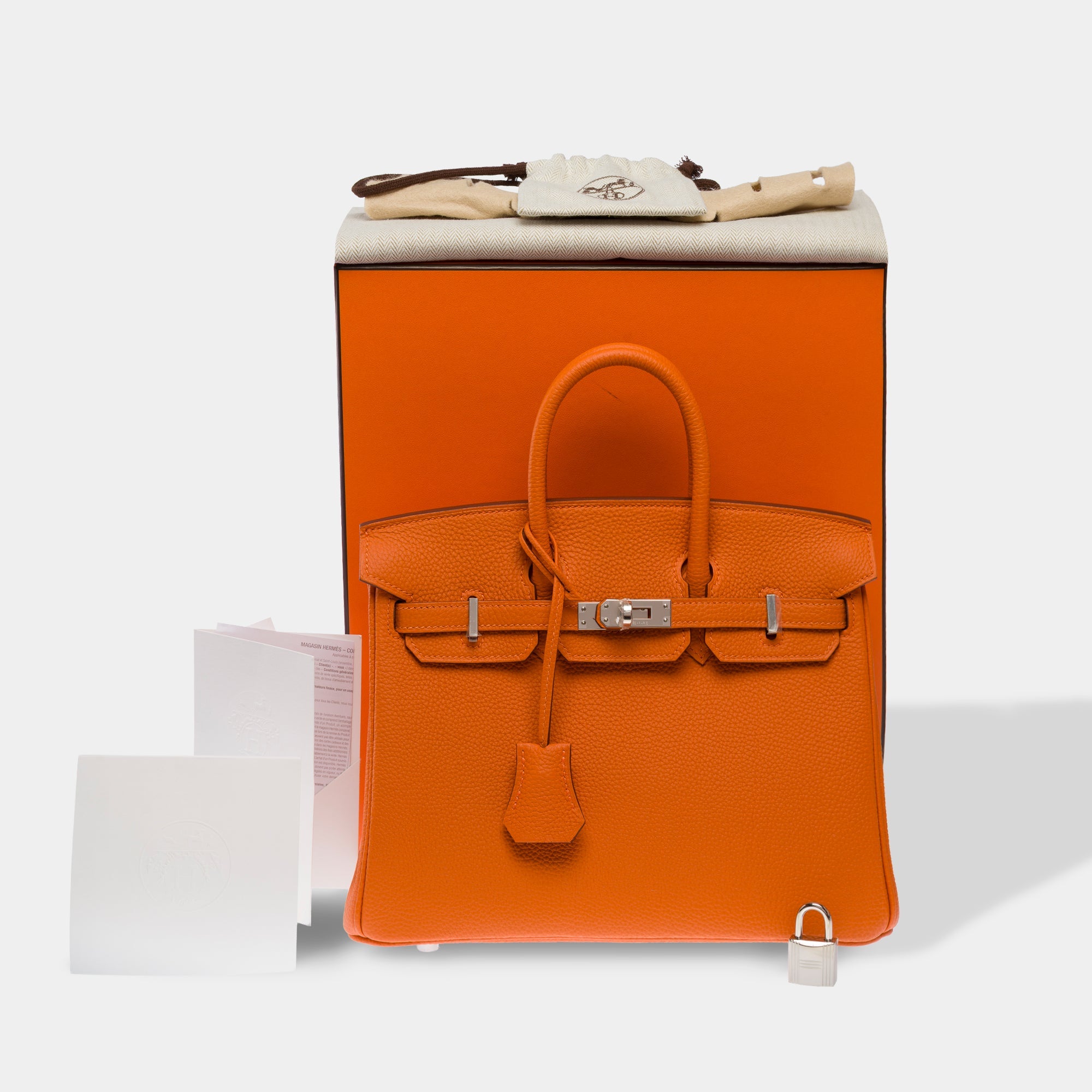 Sac HERMES Birkin 25 en Cuir Orange - 103794