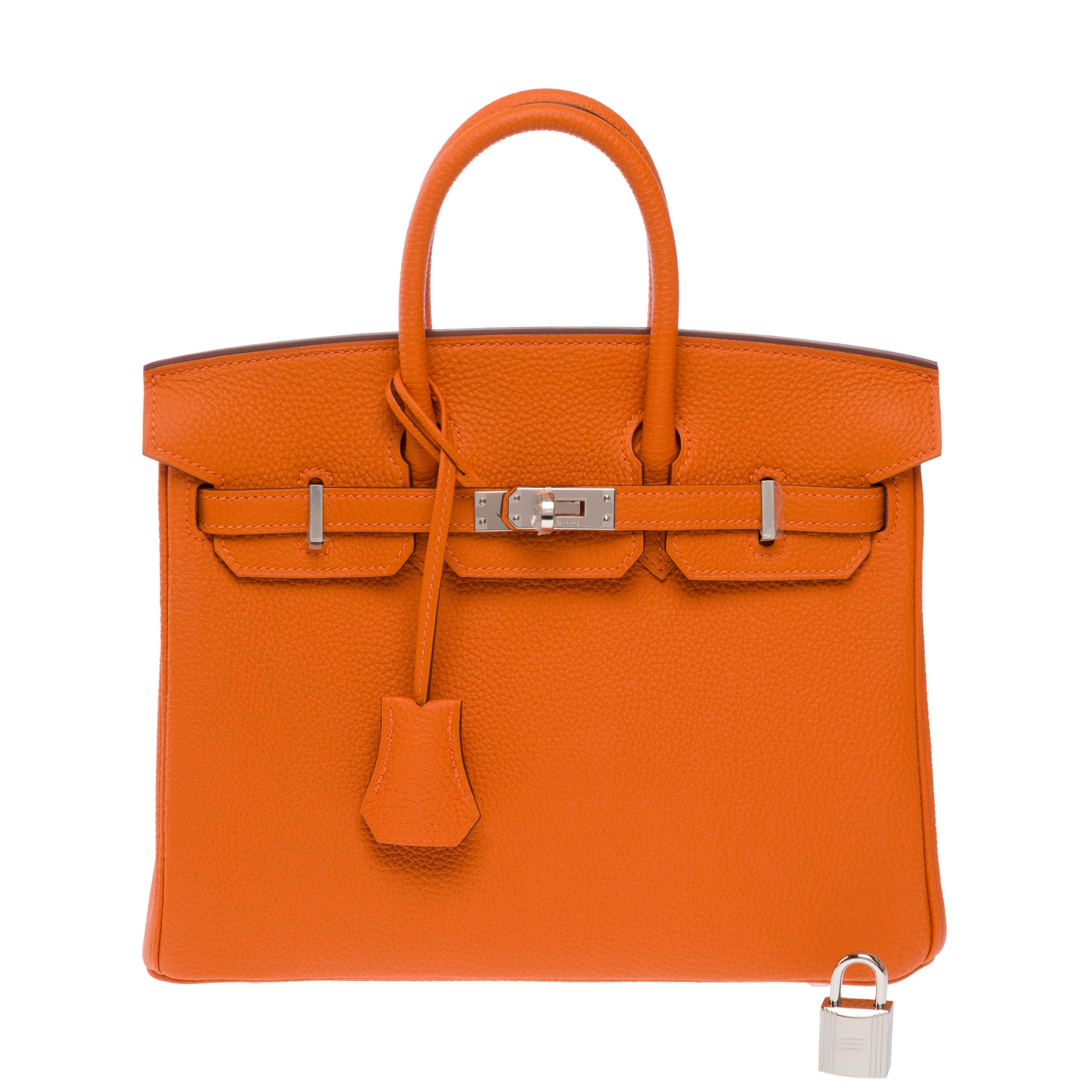 Sac HERMES Birkin 25 en Cuir Orange - 103794