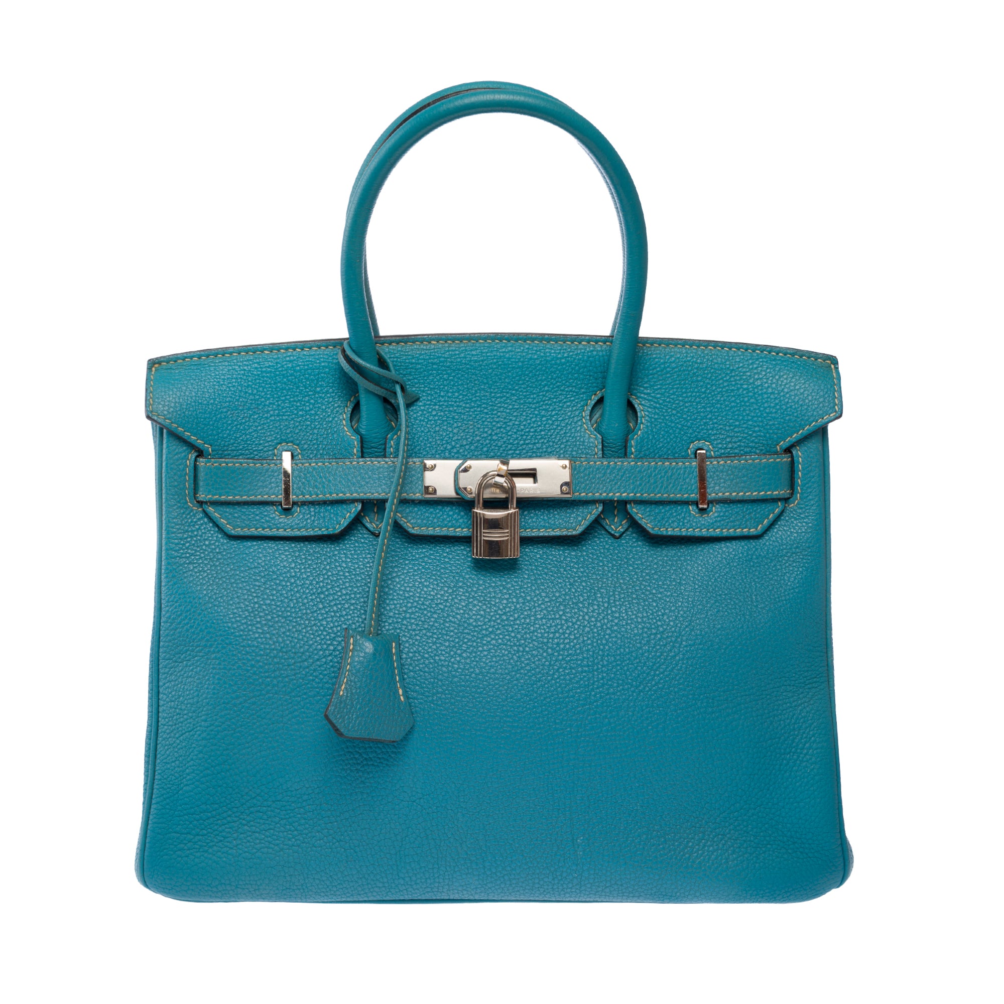 Sac HERMES Birkin 30 en Cuir Bleu - 103813