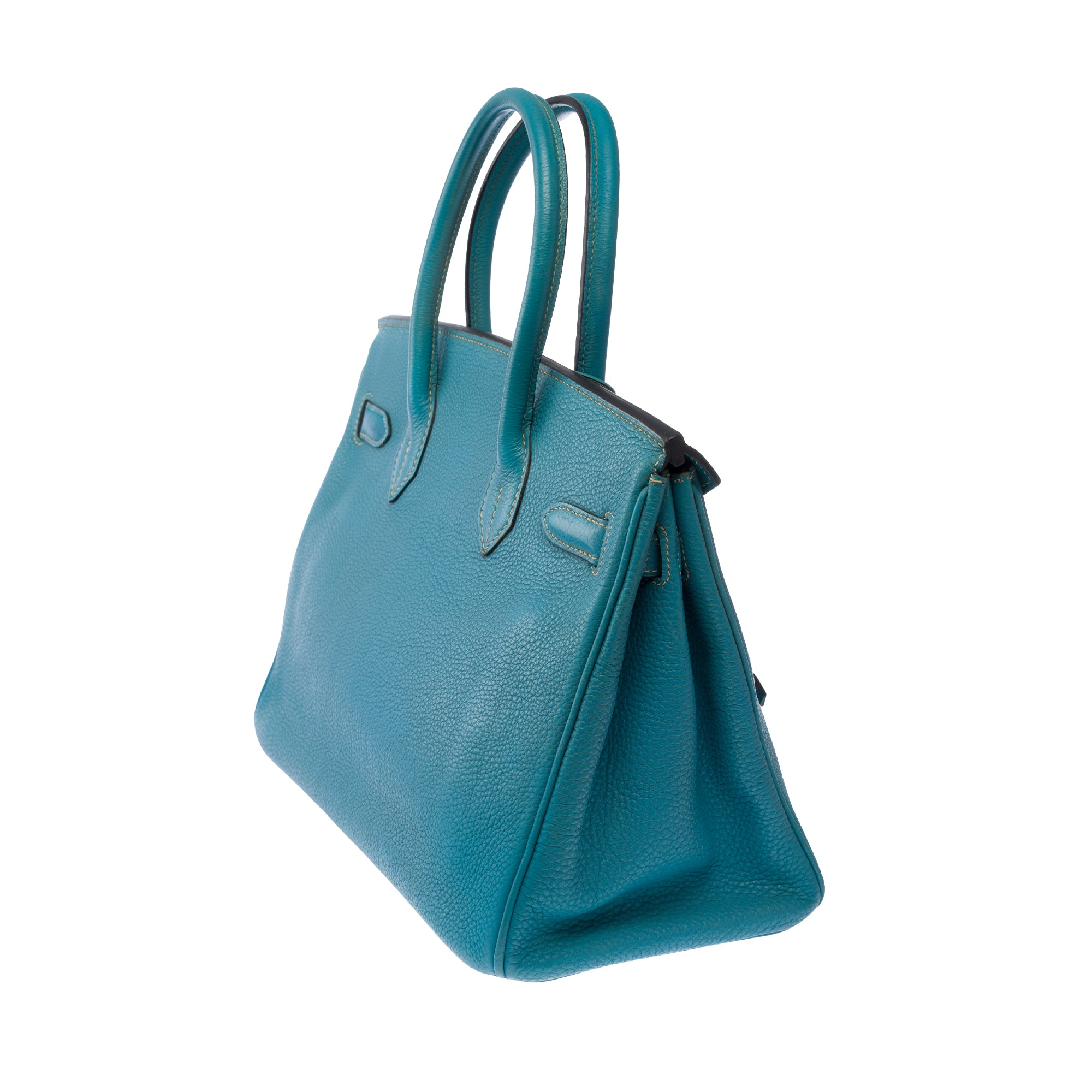 Sac HERMES Birkin 30 en Cuir Bleu - 103813