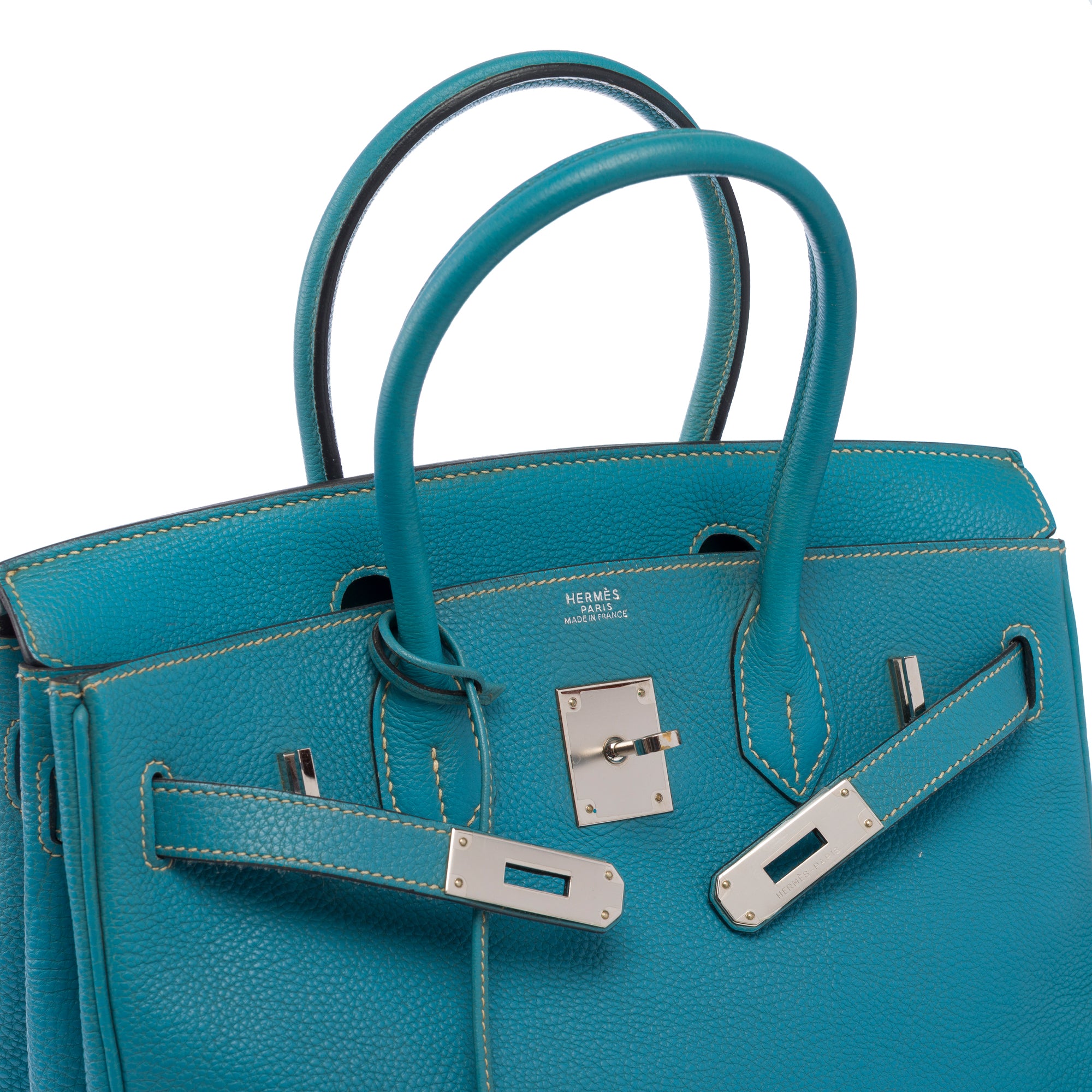 Sac HERMES Birkin 30 en Cuir Bleu - 103813