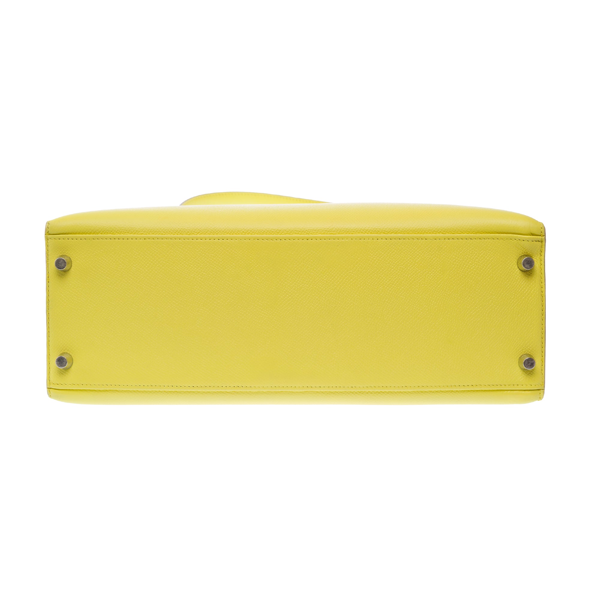 Sac HERMES Kelly 32 en Cuir Jaune - 103818