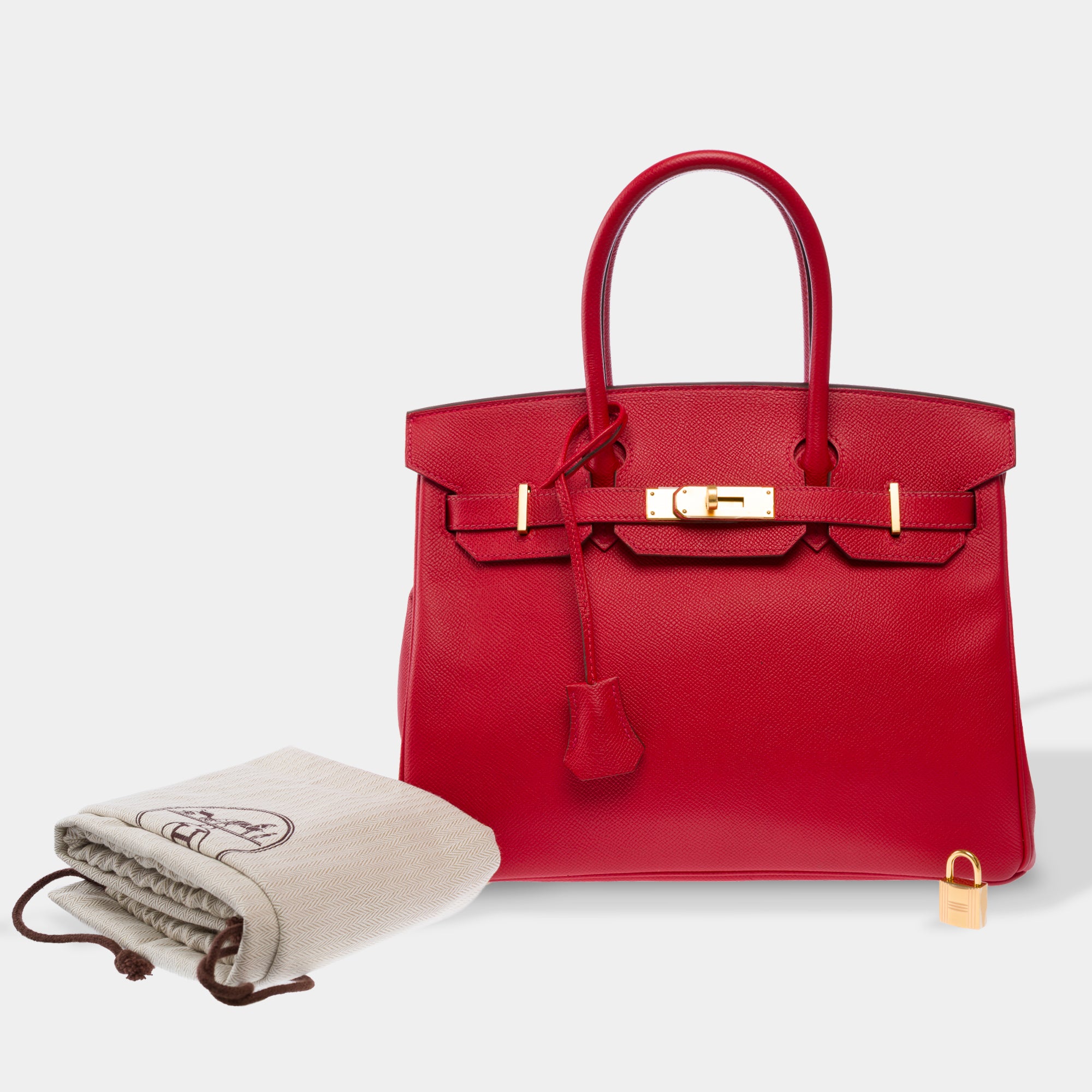 Sac HERMES Birkin 30 en Cuir Rouge - 103824