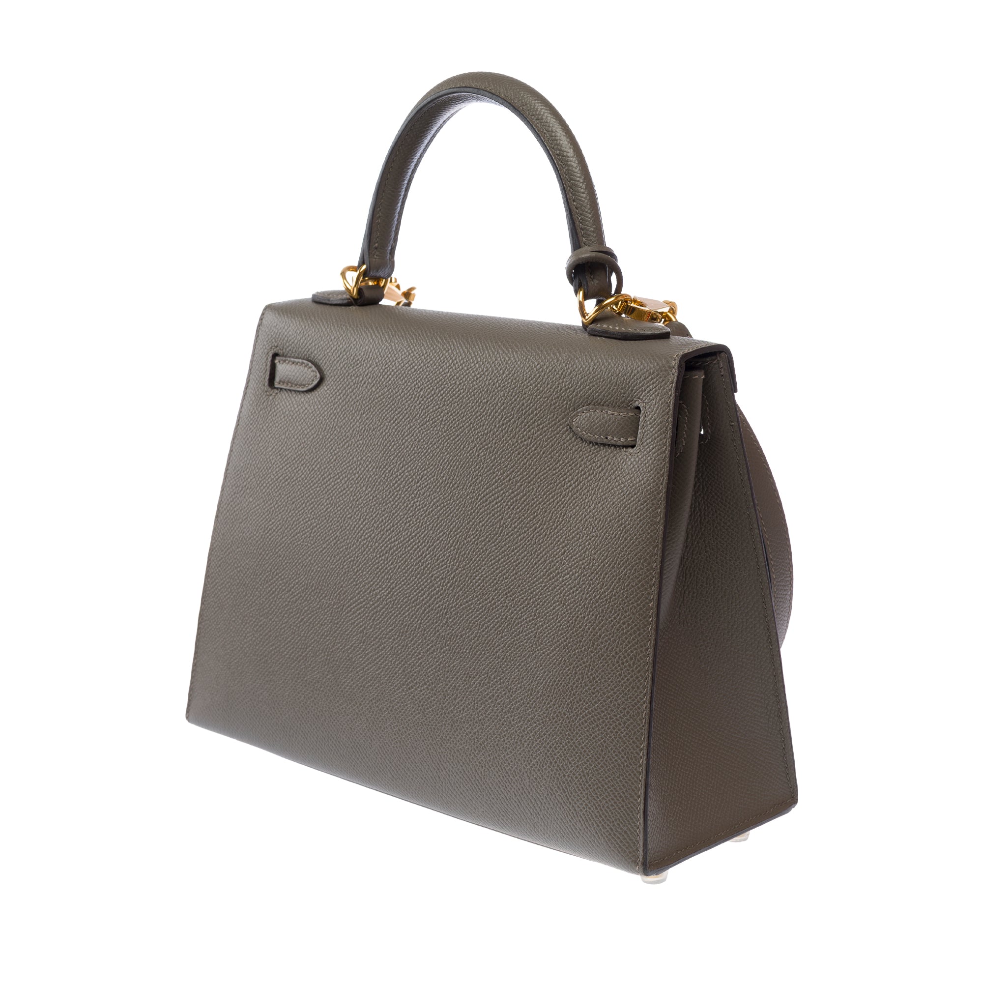 Sac HERMES Kelly 25 en Cuir Gris - 103810