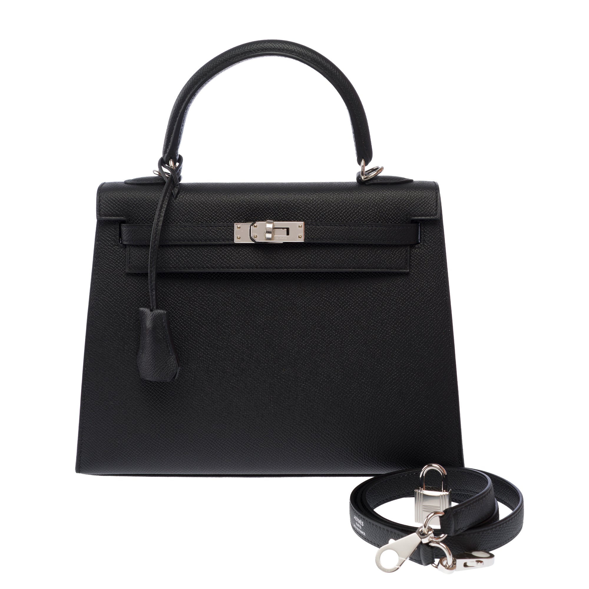 Sac HERMES Kelly 25 en Cuir Noir - 103817