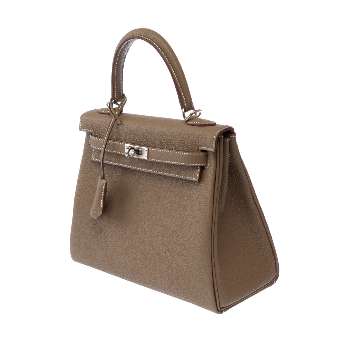 Sac HERMES Kelly 25 en Cuir Étoupe - 103789