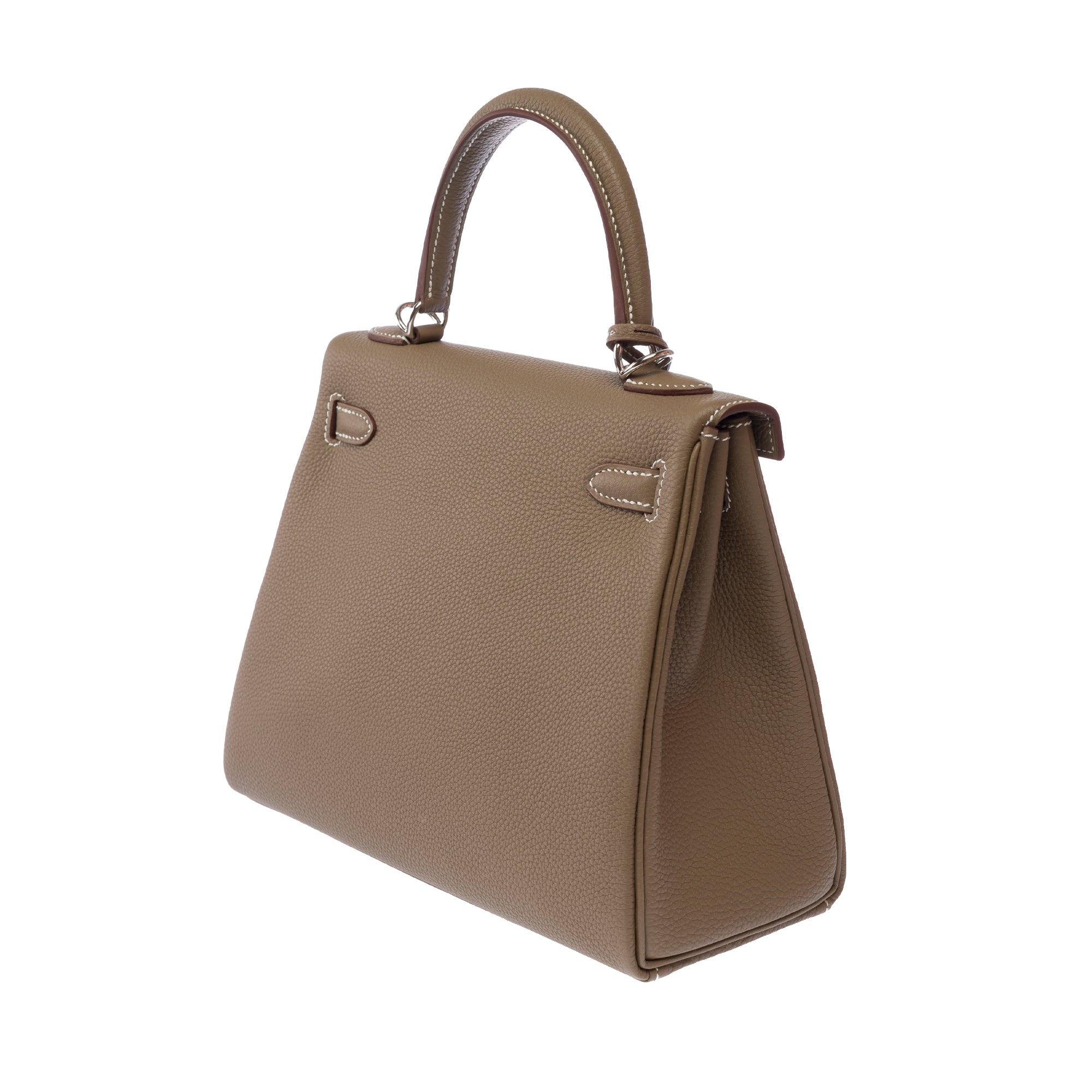 Sac HERMES Kelly 25 en Cuir Étoupe - 103789
