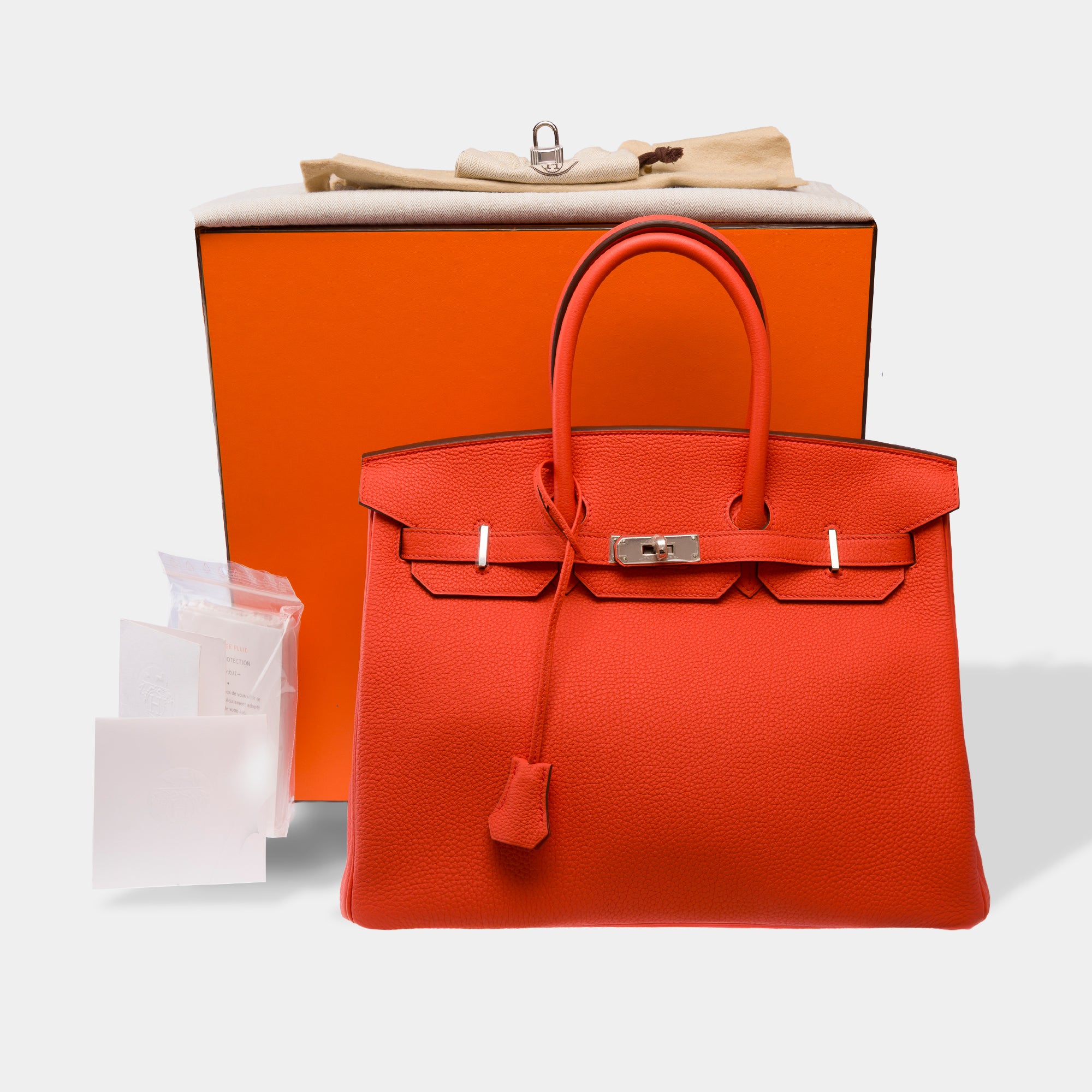 Sac HERMES Birkin 35 en Cuir Orange - 103819