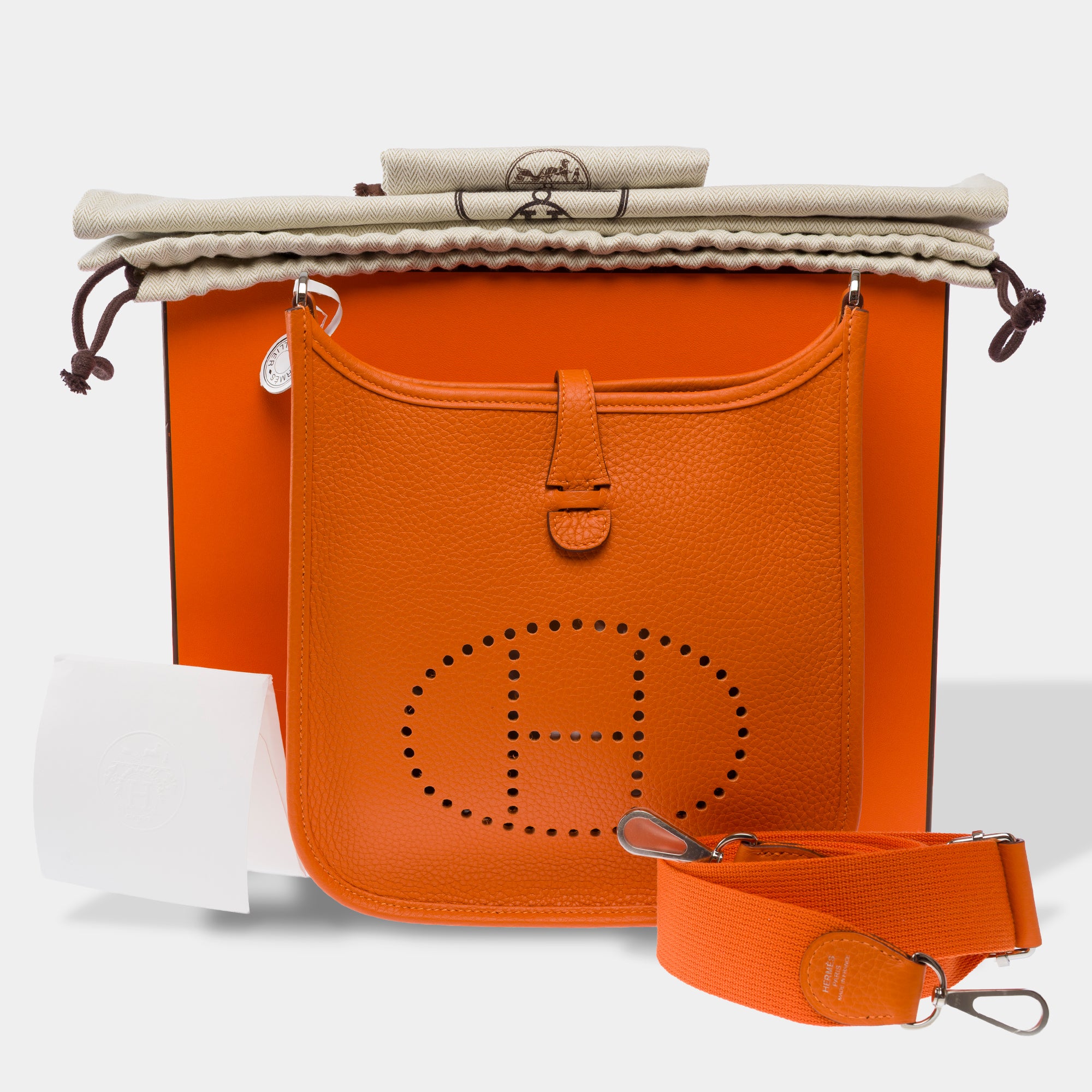Sac HERMES Evelyne en Cuir Orange - 103820