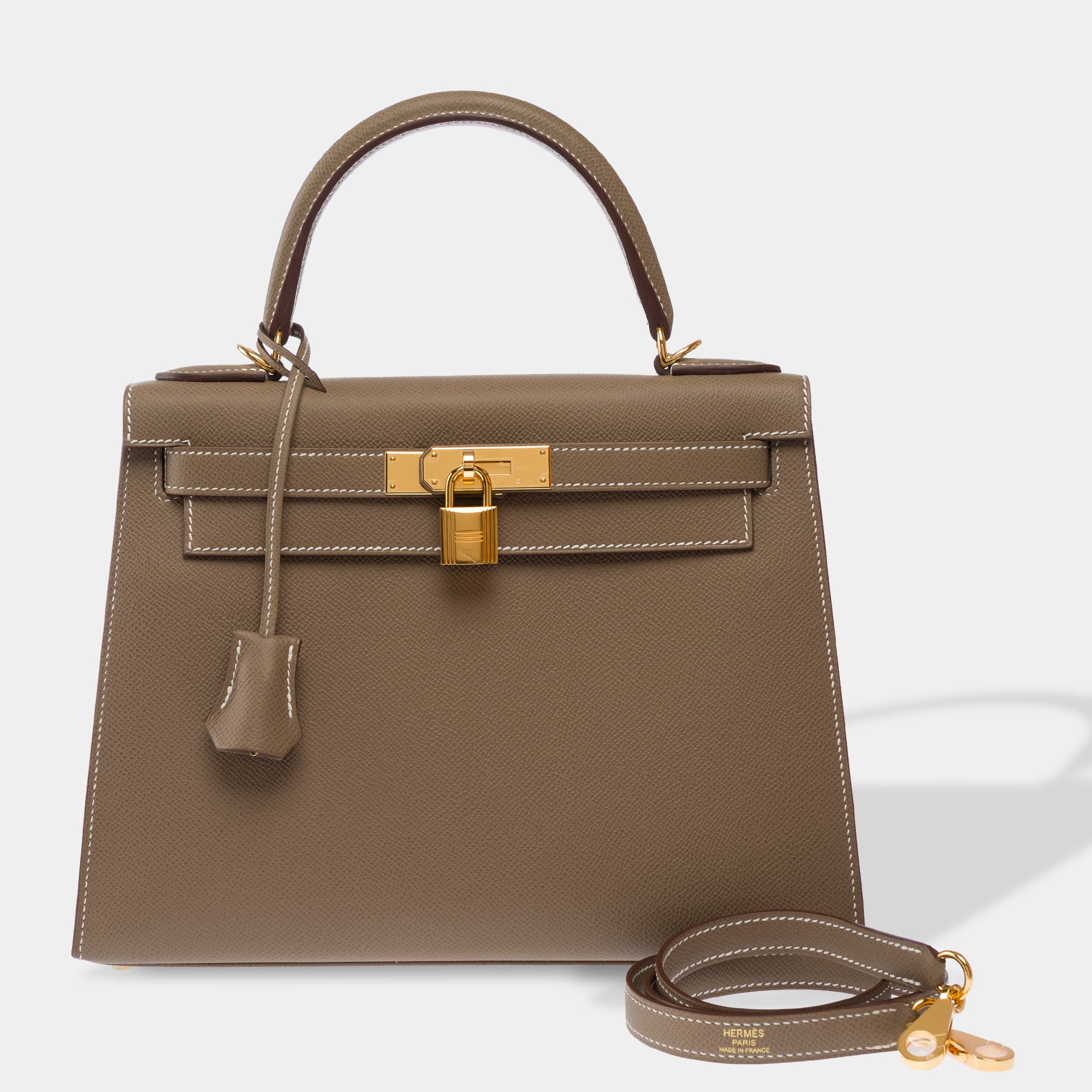 Sac HERMES Kelly 28 en Cuir Étoupe - 103811