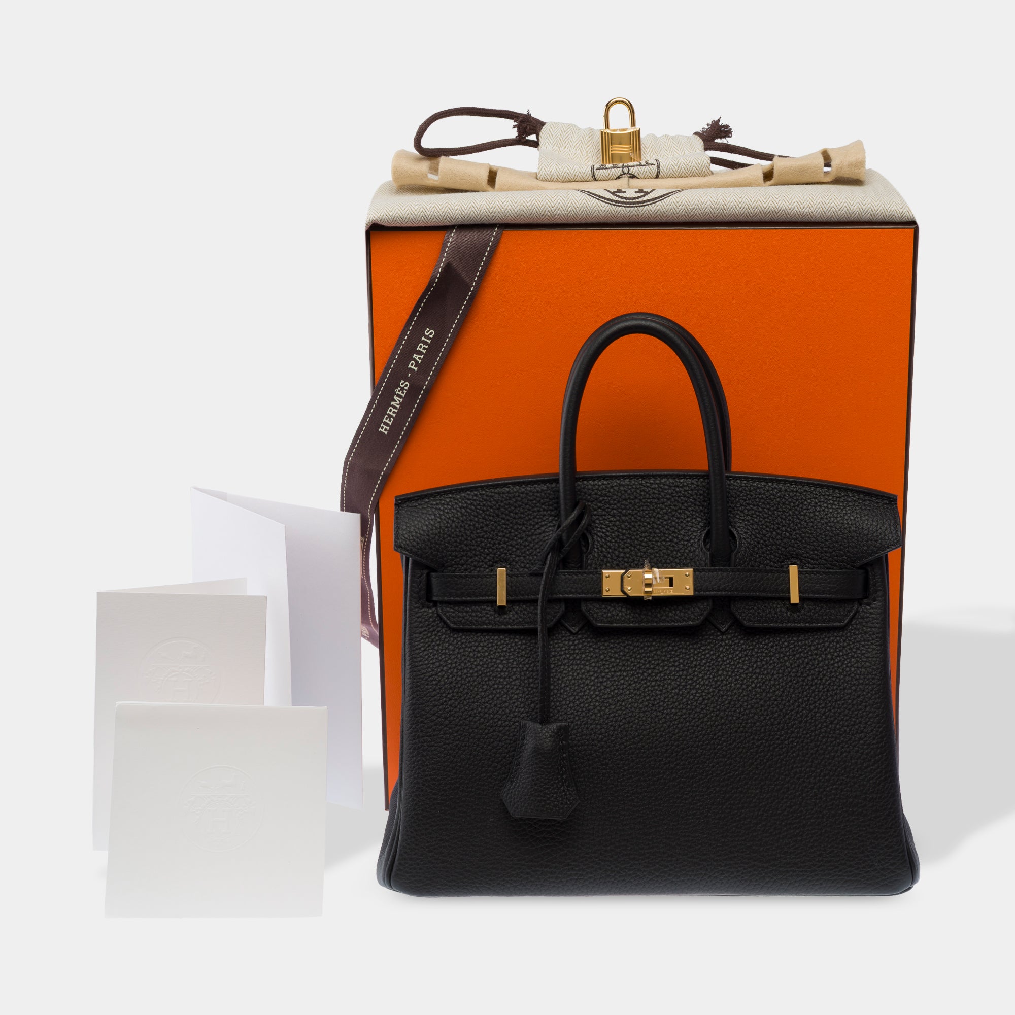 Sac HERMES Birkin 25 en Cuir Noir - 103870