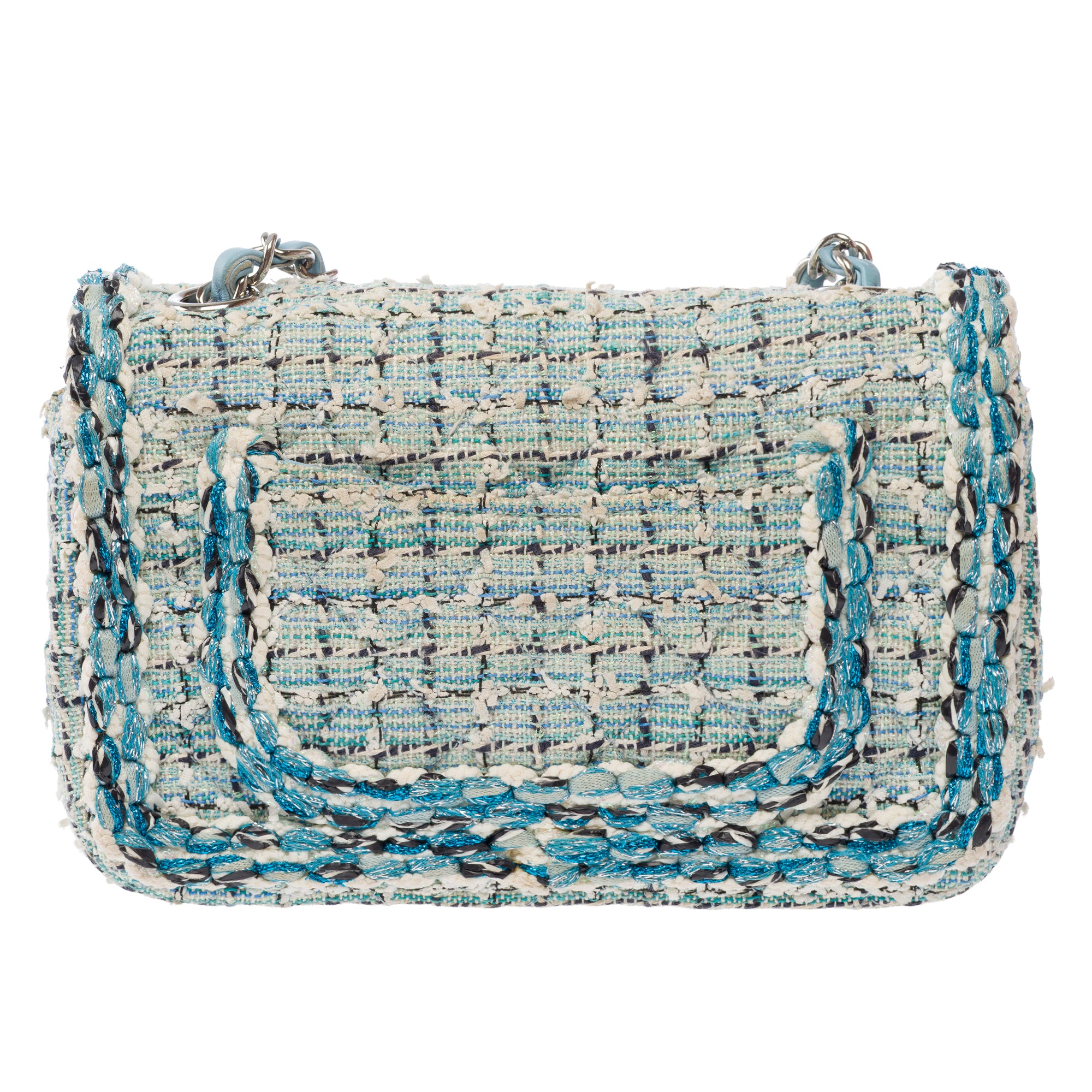 Sac CHANEL Timeless/Classique en Tweed Bleu - 103865