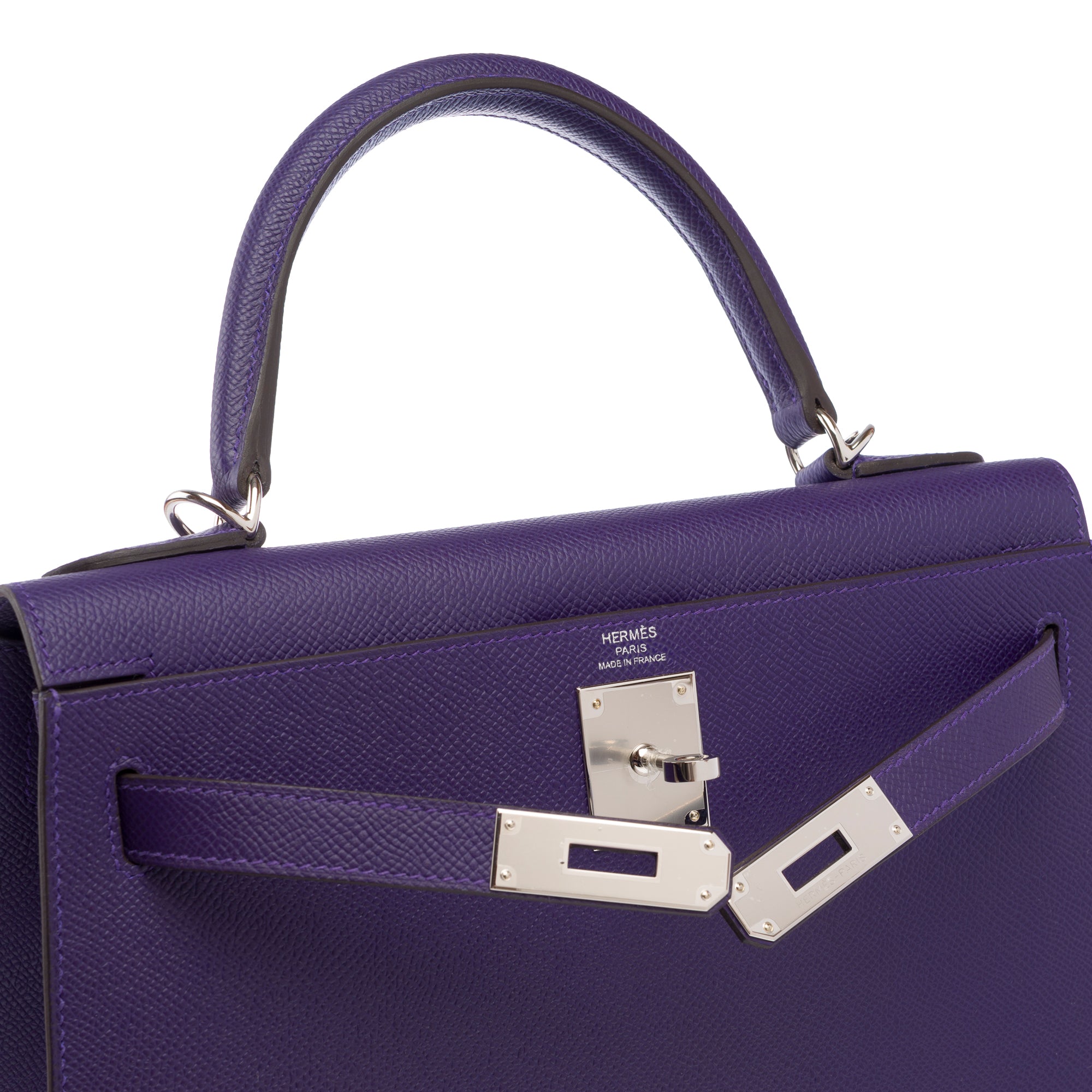 Sac HERMES Kelly 28 en Cuir Violet - 103871